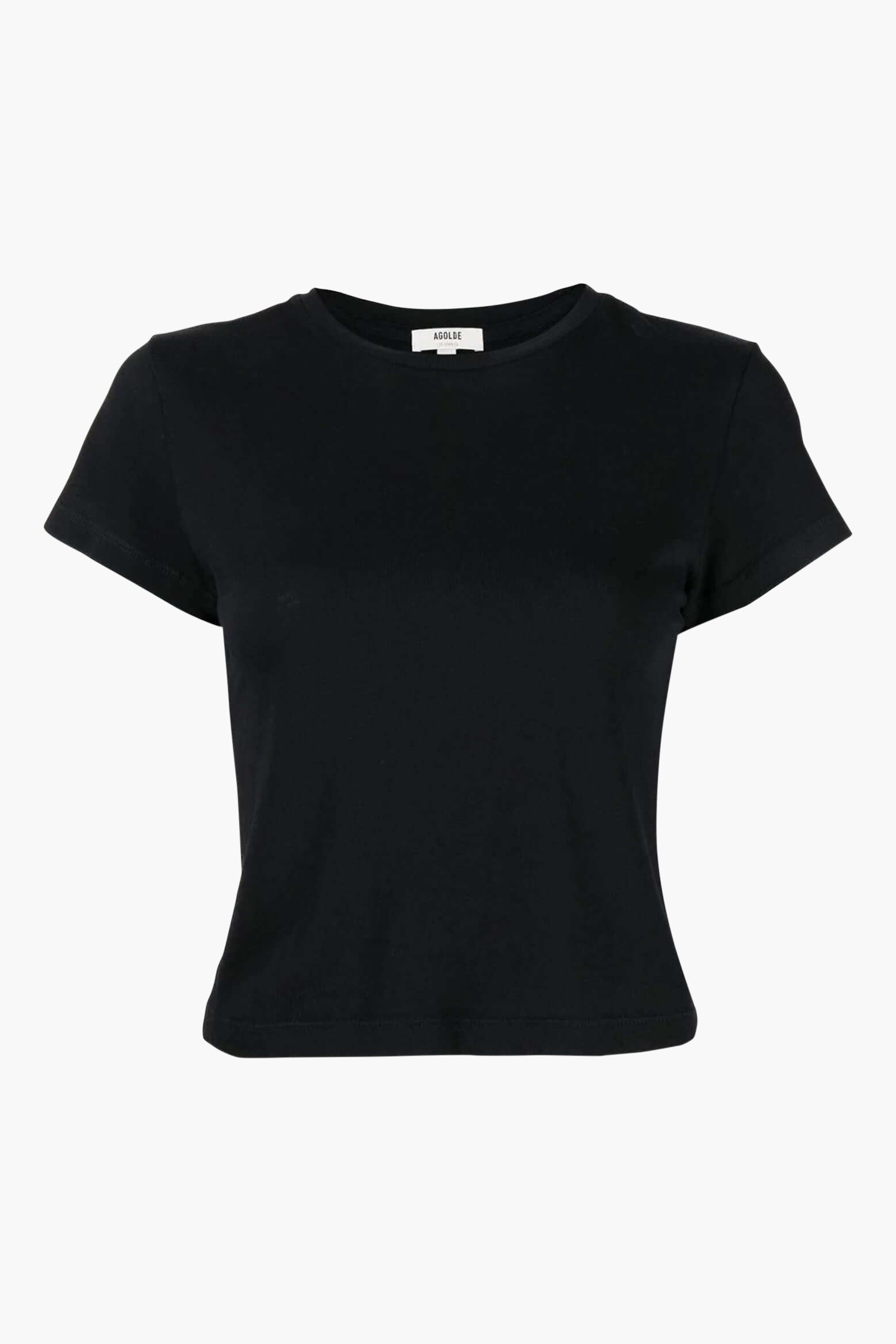 Agolde Adine Shrunken T Shirt in Nocturne Navy Blue The New Trend