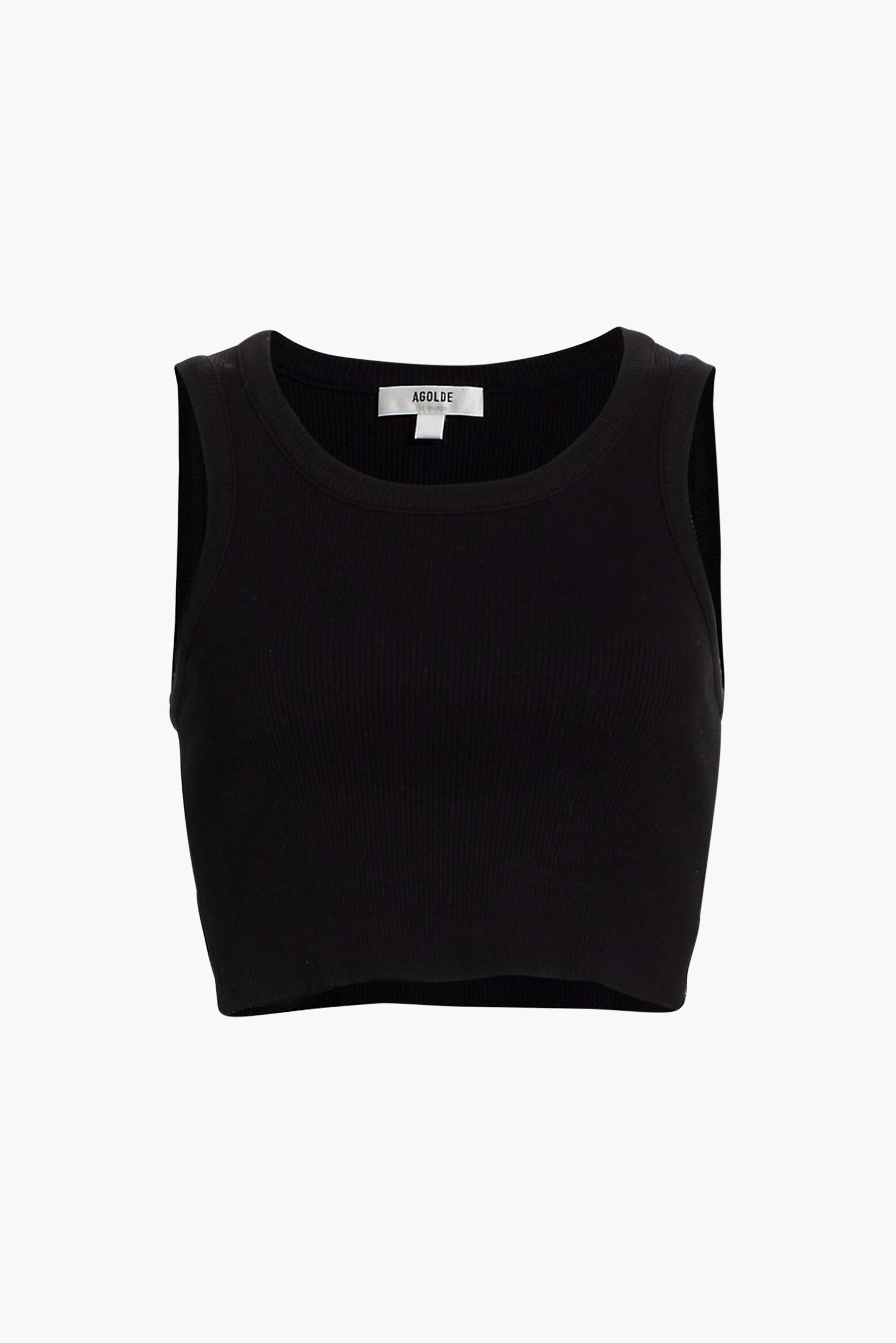 AGOLDE Cropped Poppy Tank in Black The New Trend