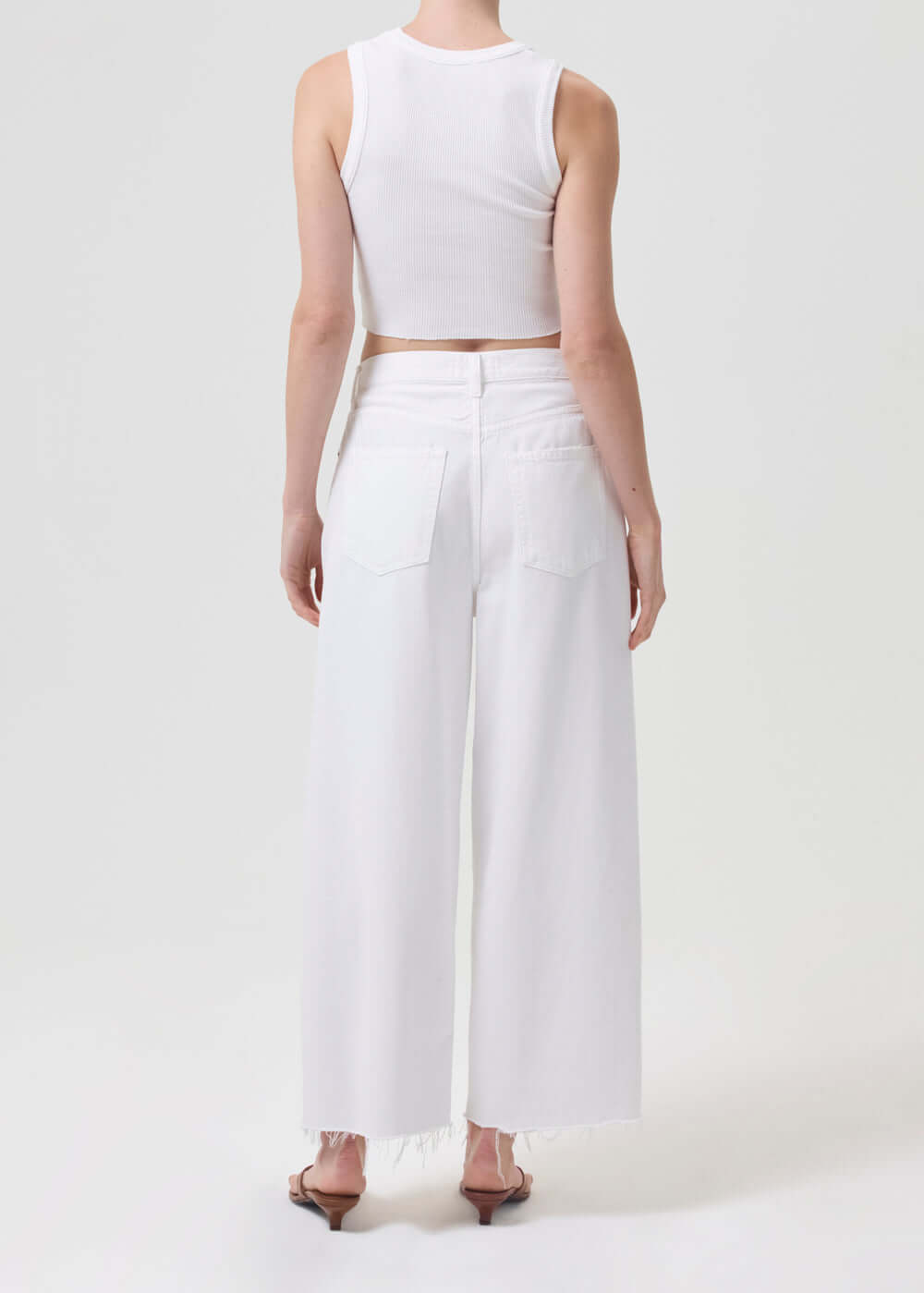 Agolde Cropped Poppy Tank in White available at TNT The New Trend Australia.