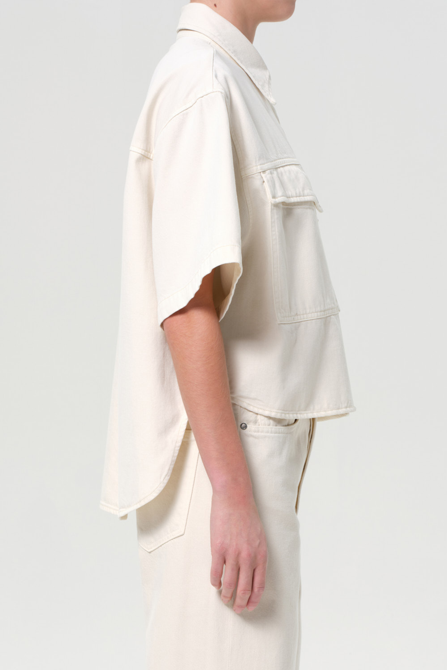 AGOLDE ENORA SHIRT IN BROWN RICE | THE NEW TREND