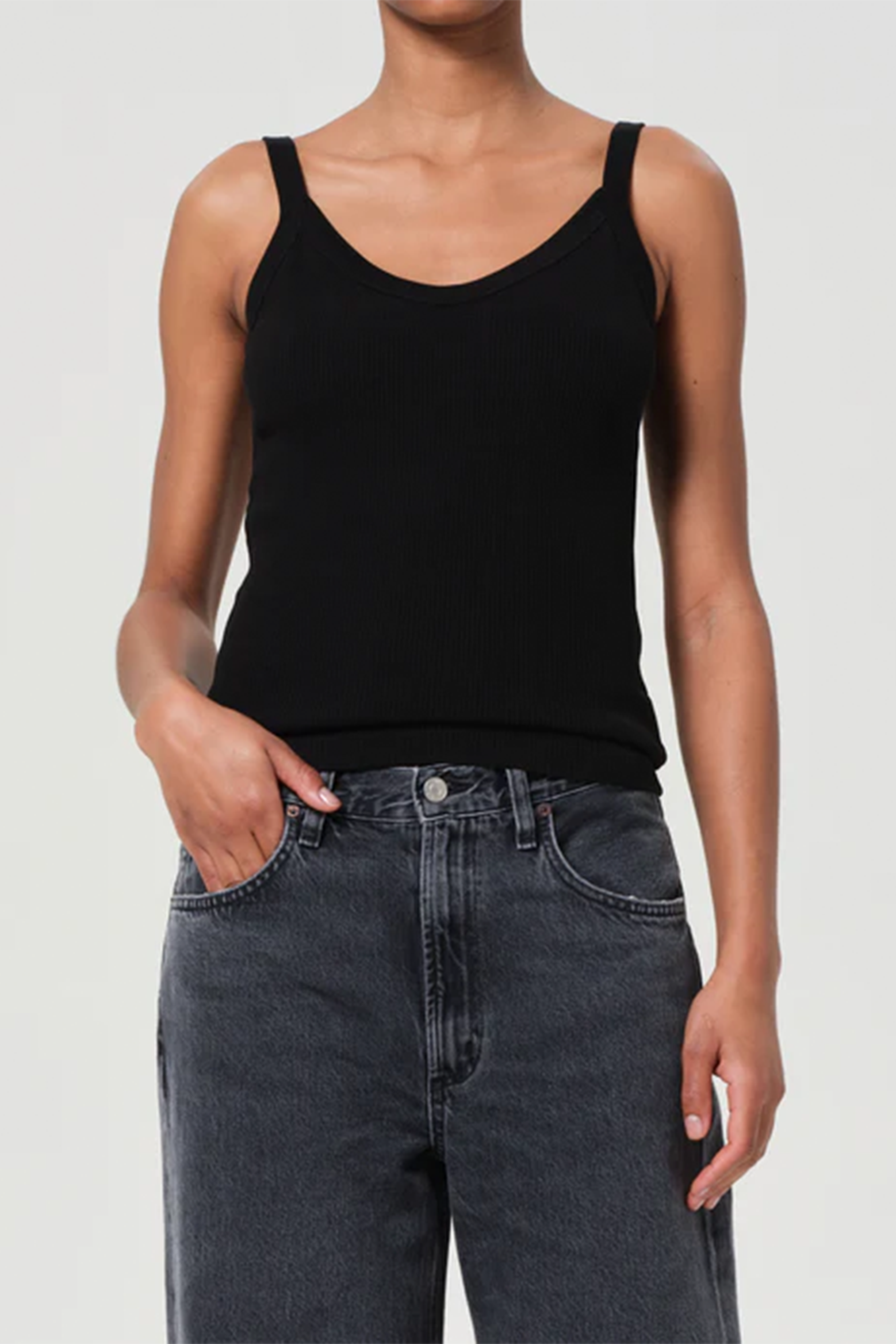 AGOLDE JORDAN TANK IN BLACK | THE NEW TREND