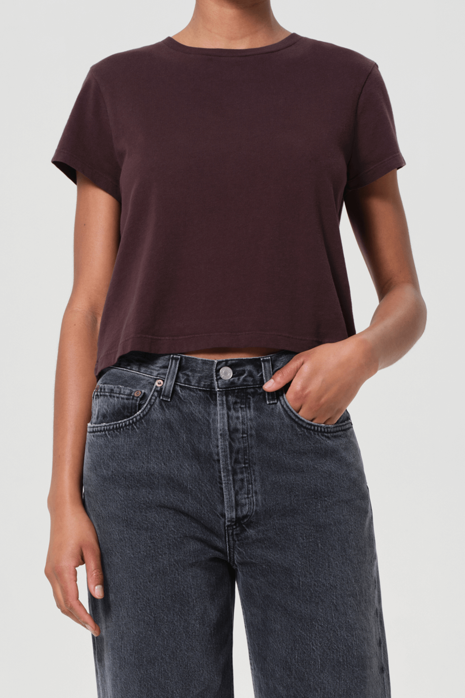 AGODLE ADINE SHRUNKEN TEE IN ROOT | THE NEW TREND