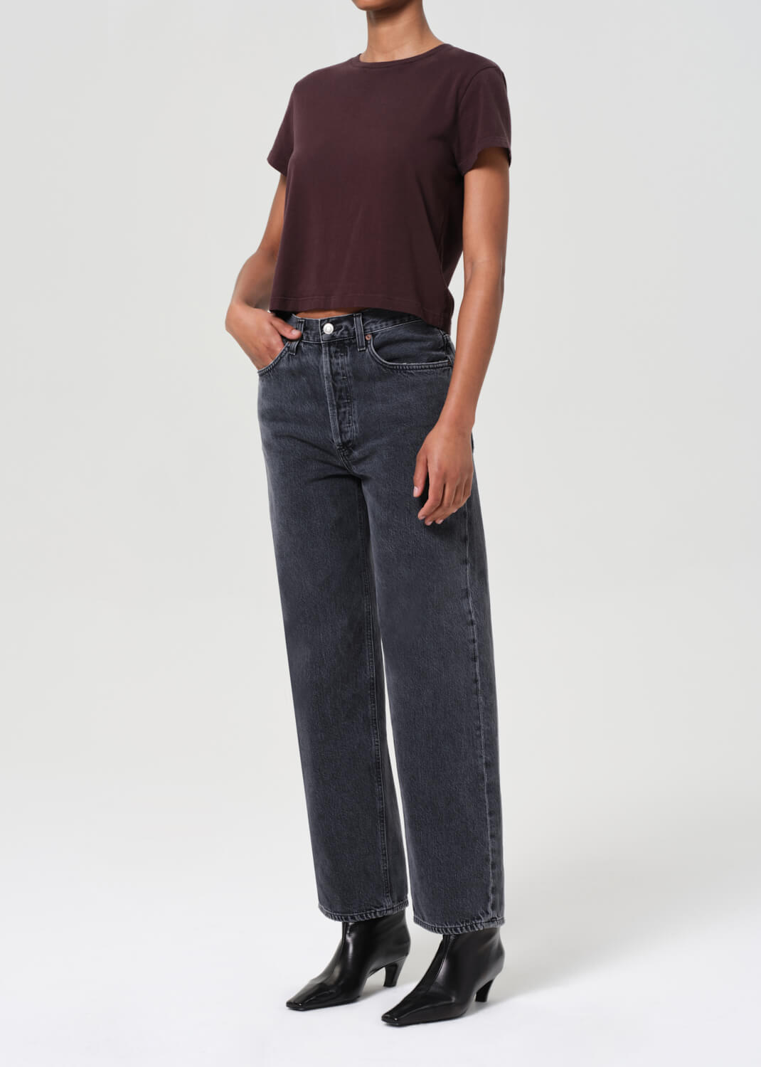 AGODLE ADINE SHRUNKEN TEE IN ROOT | THE NEW TREND