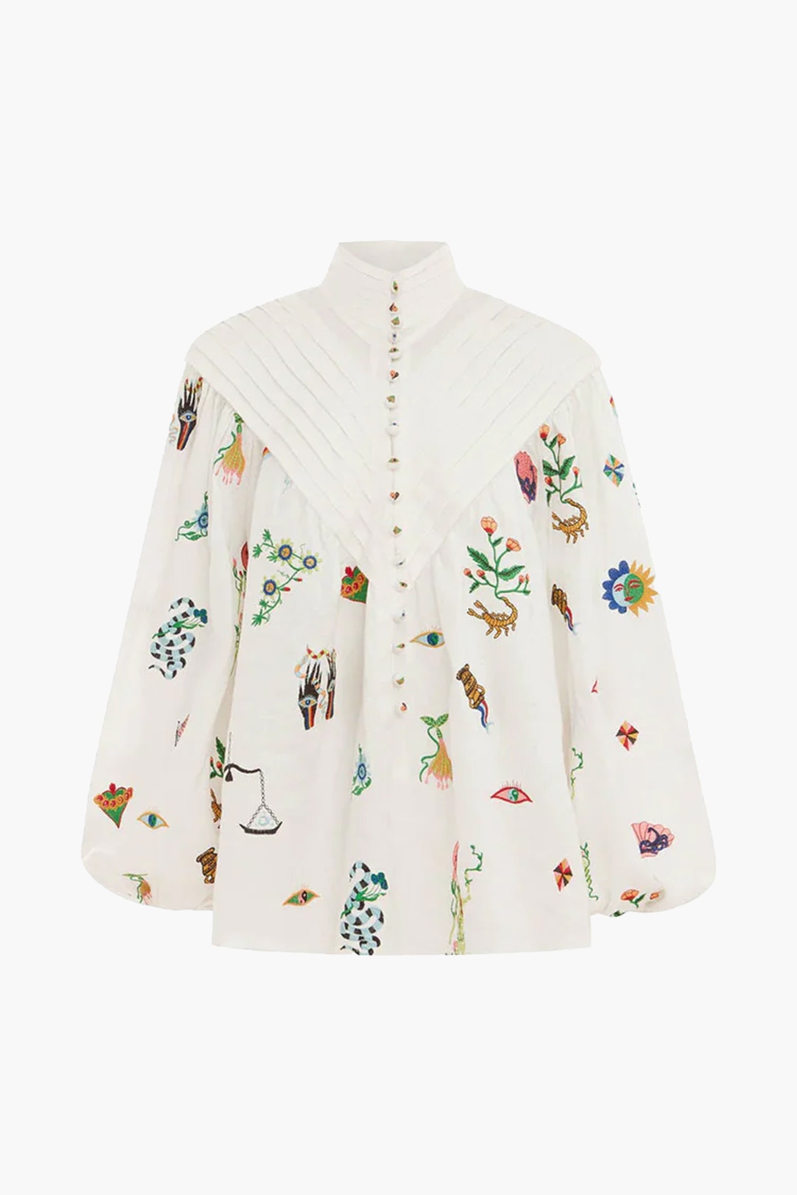 Alémais Atticus Embroidered Shirt in Cream available at The New Trend Australia.