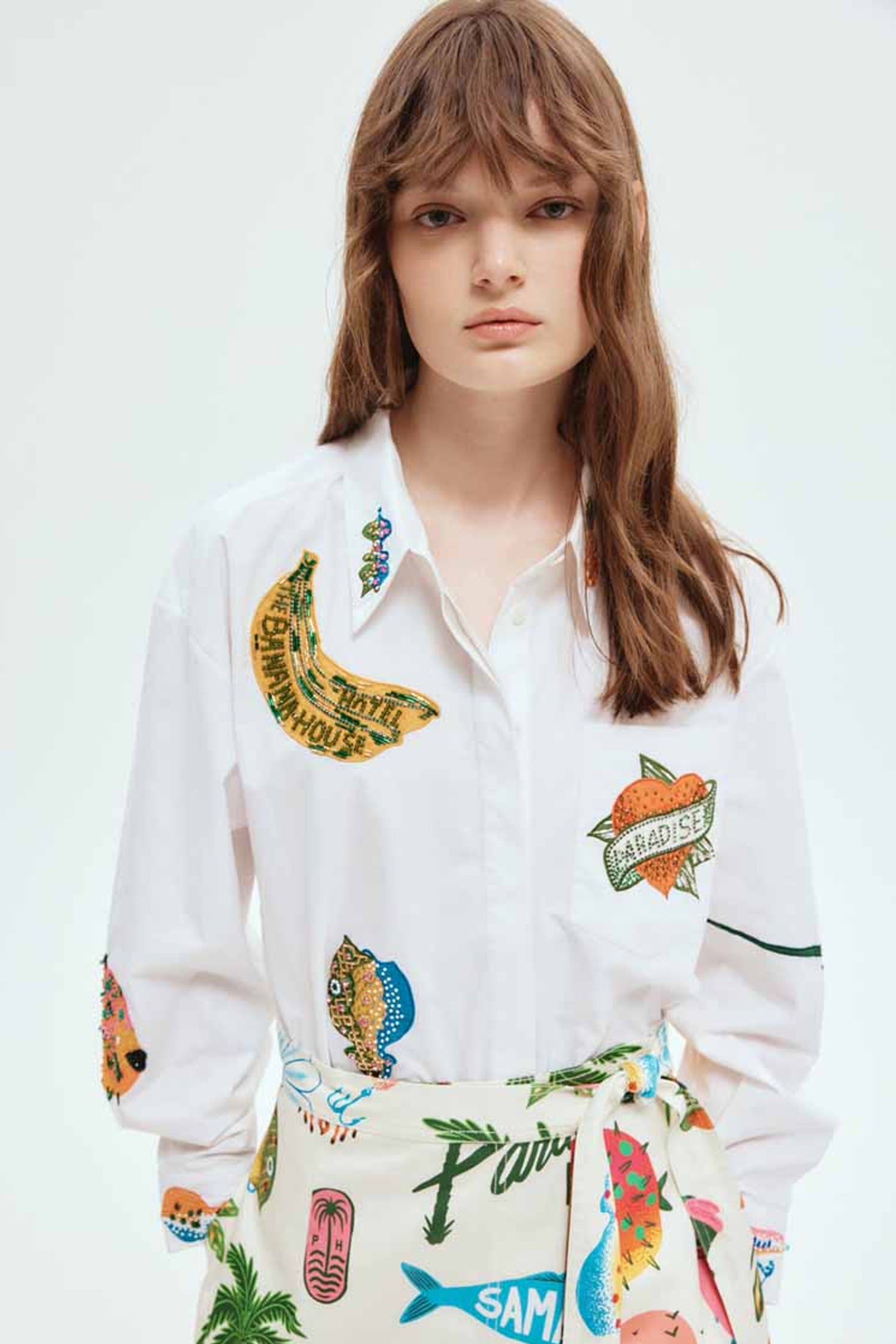 Alémais Clam Embroidered Shirt available at The New Trend Australia.