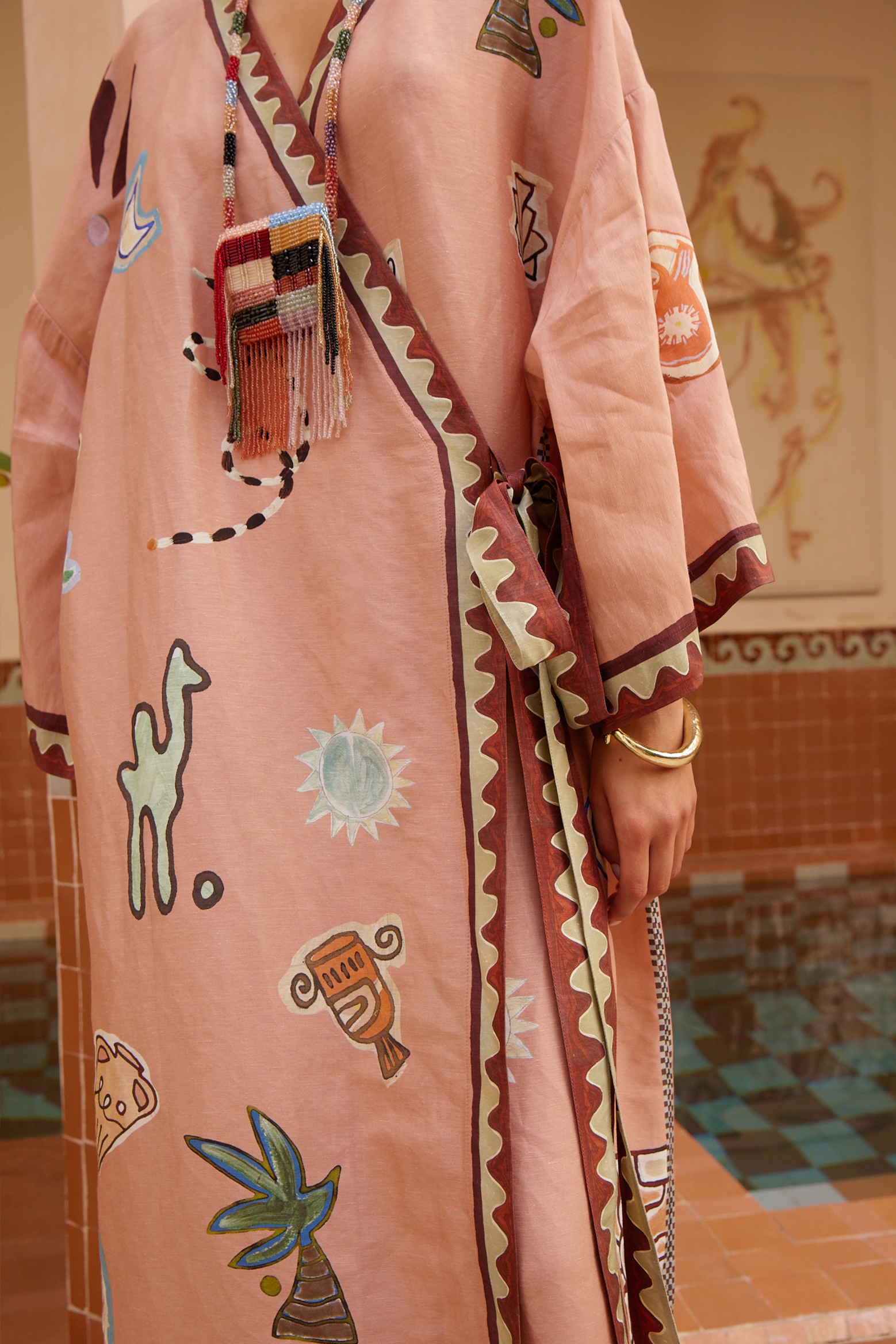 ALÉMAIS LAURENCE WRAP MIDI DRESS IN PINK | THE NEW TREND