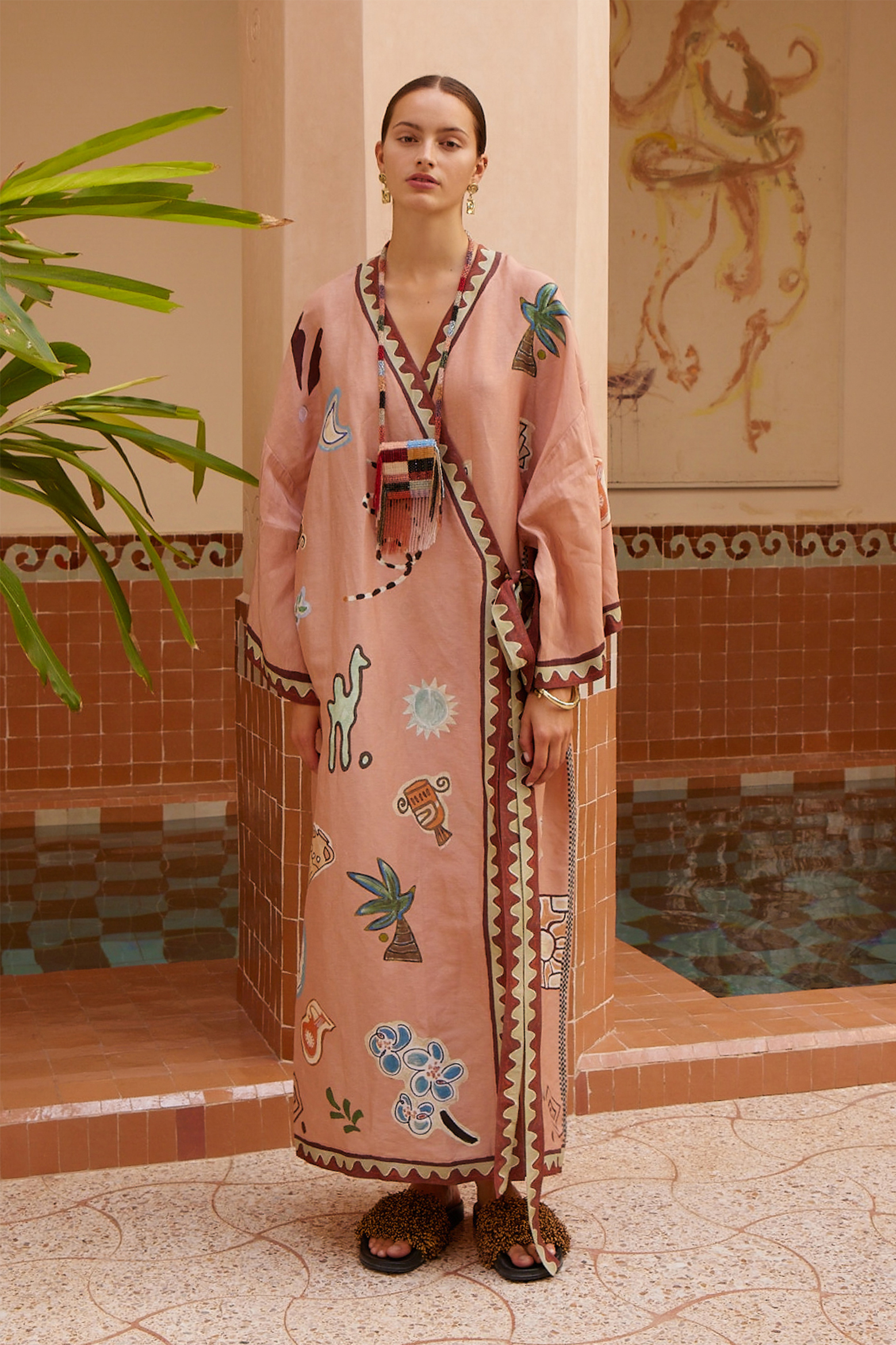 ALÉMAIS LAURENCE WRAP MIDI DRESS IN PINK | THE NEW TREND