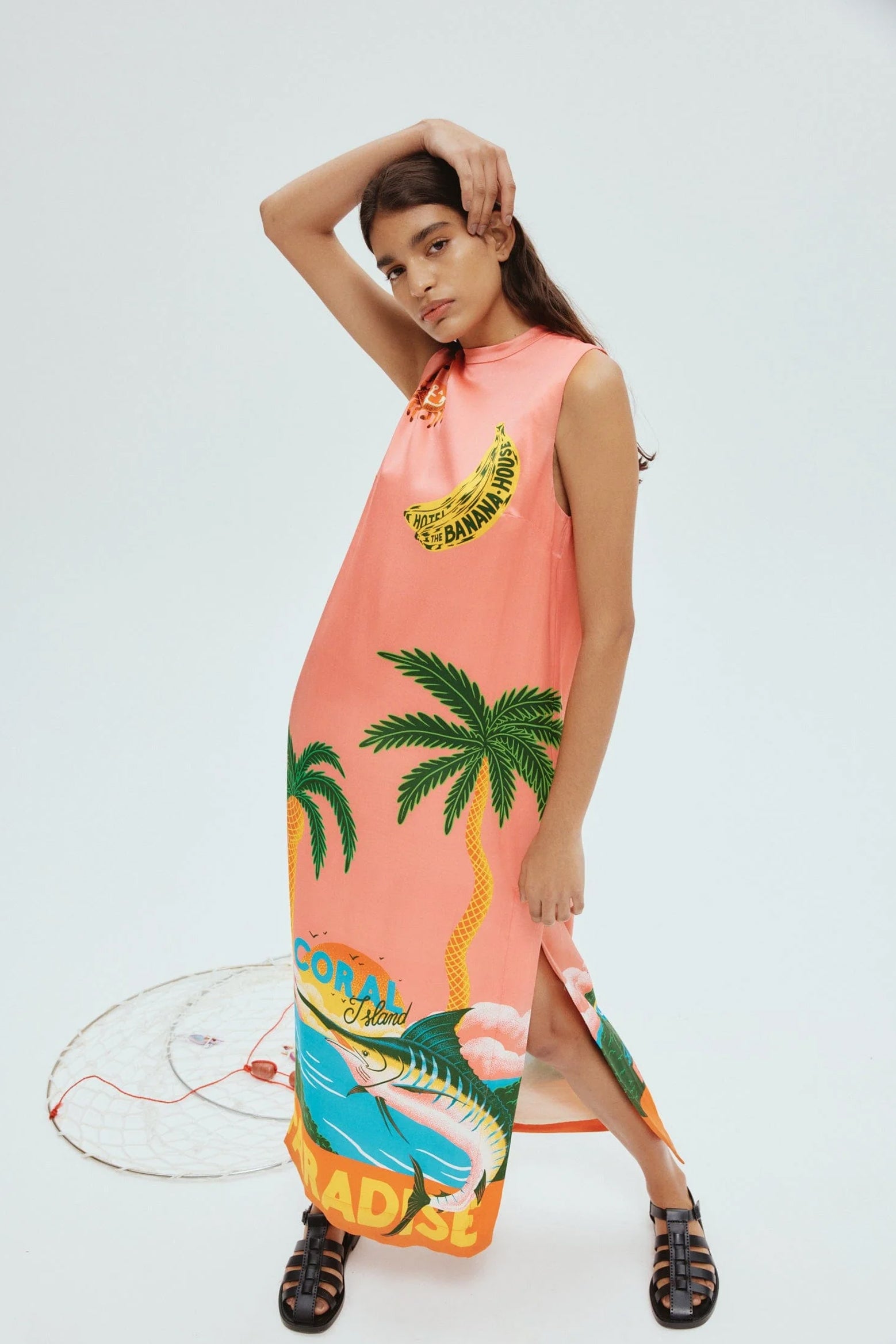 Alemais Paradiso Silk Midi Dress in Multi available at The New Trend Australia.