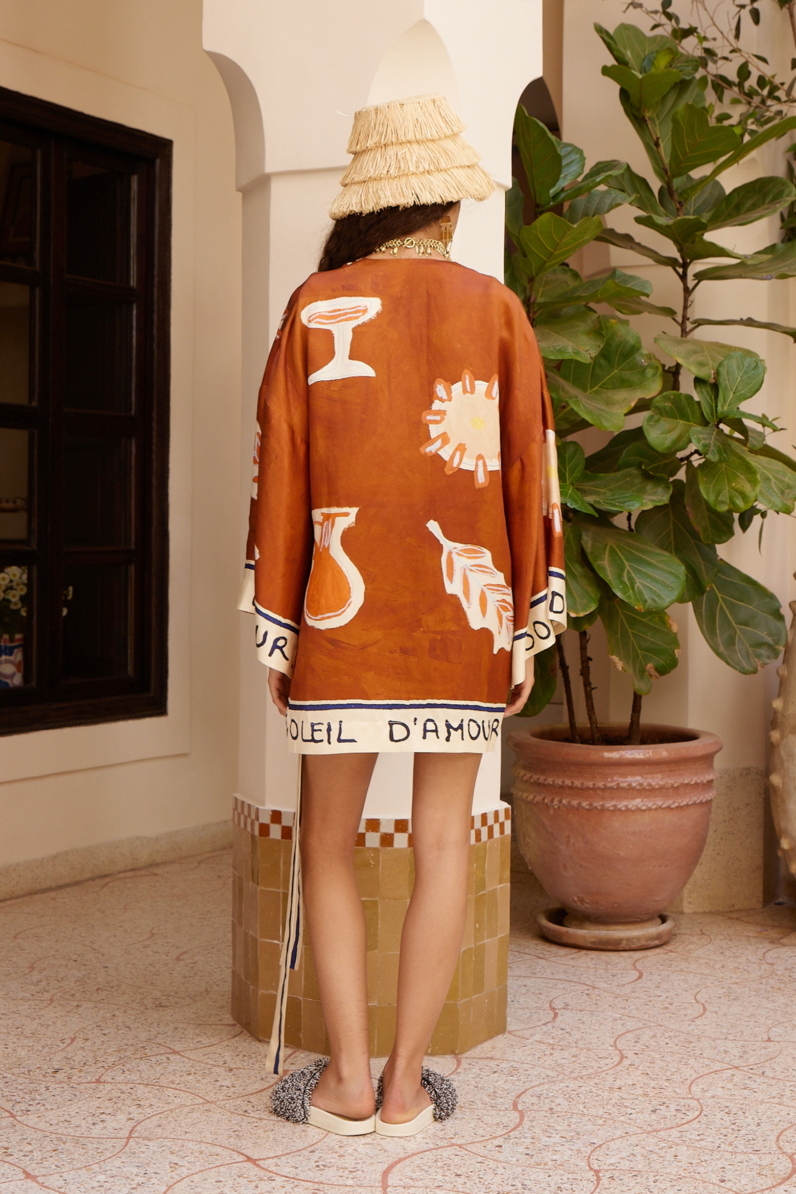 ALÉMAIS SOLEIL D'AMOUR WRAP MINI DRESS IN RUST | THE NEW TREND