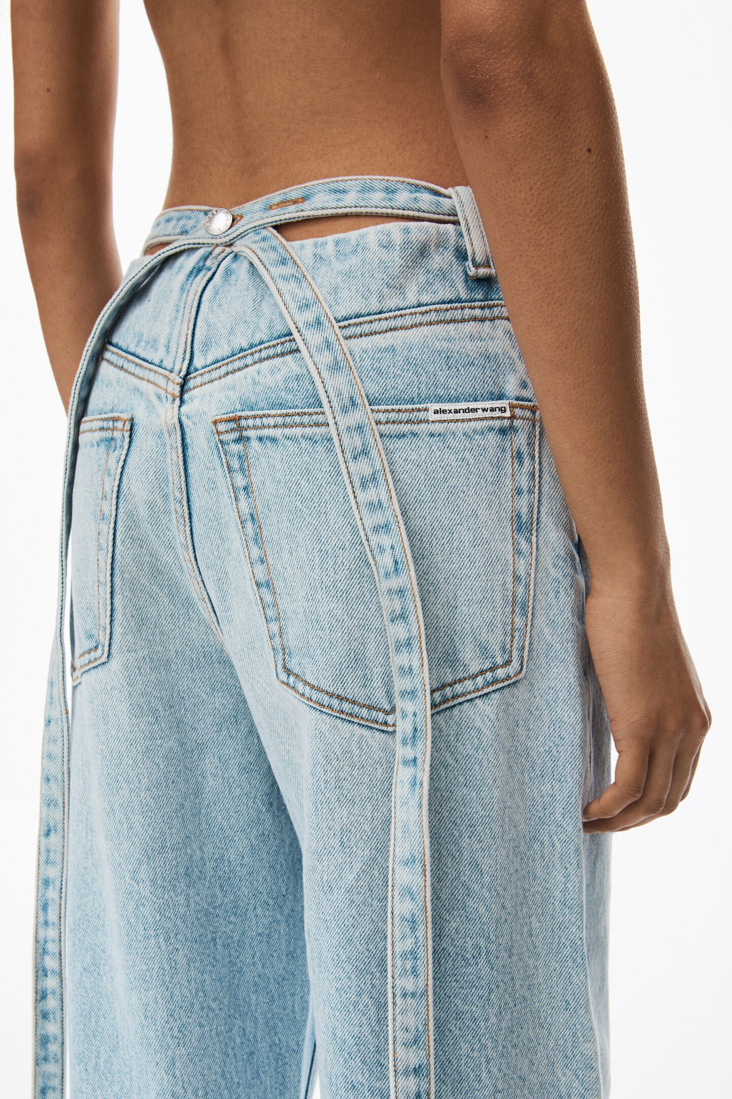 The Alexander Wang Balloon Jean With Skinny Button Back Waistband in Bleach available at The New Trend Australia