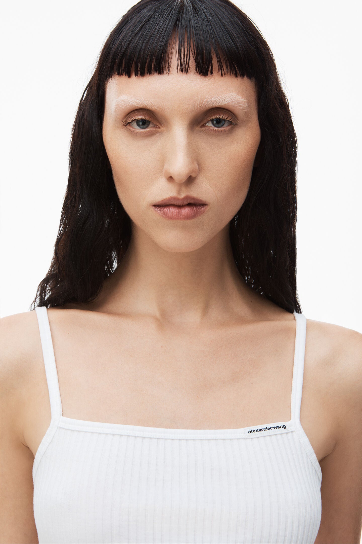 The Alexander Wang Cami Top W Skinny Woven Label in White available at The New Trend Australia