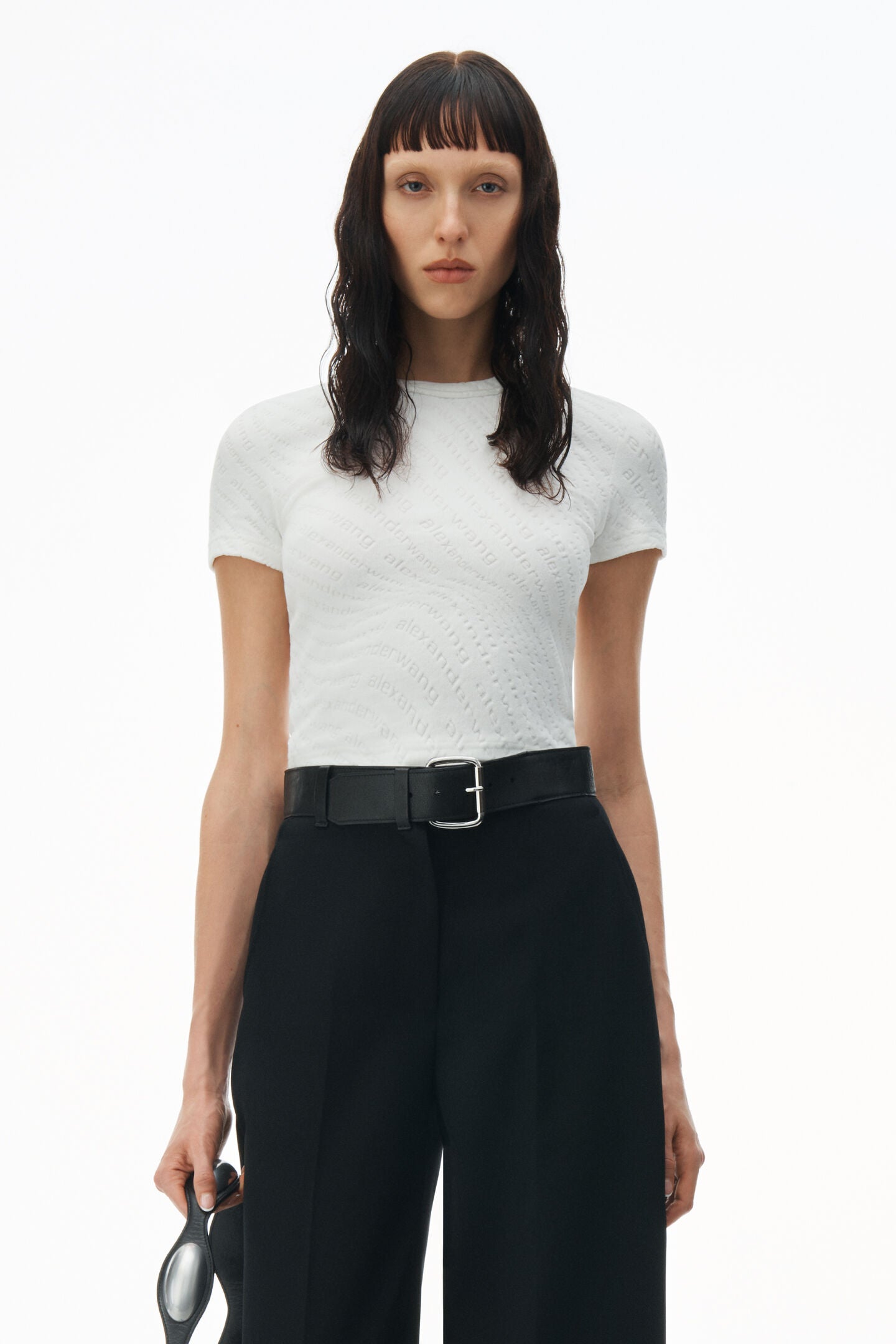 Alexander Wang Crew Neck Short Sleeve Baby Tee in White available at The New Trend Australia