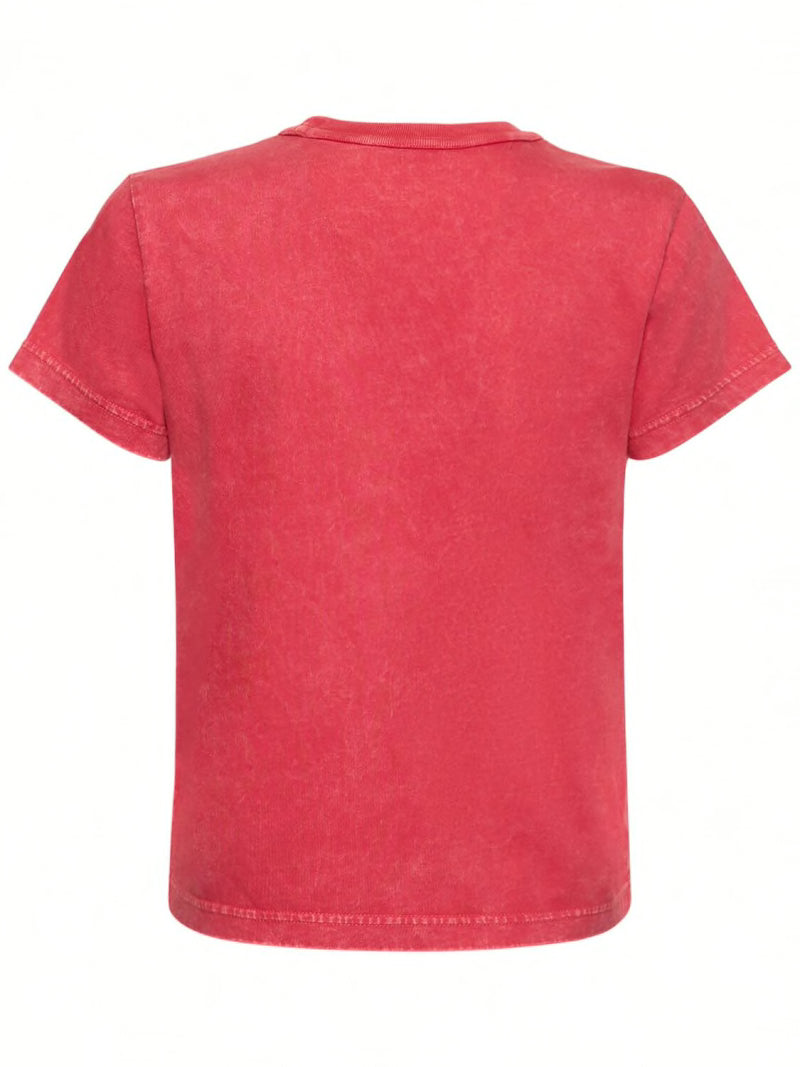 The Alexander Wang Essential JSY Shrunk Tee W Puff Logo And Bound Neck in Soft Cherry available at The New Trend Australia