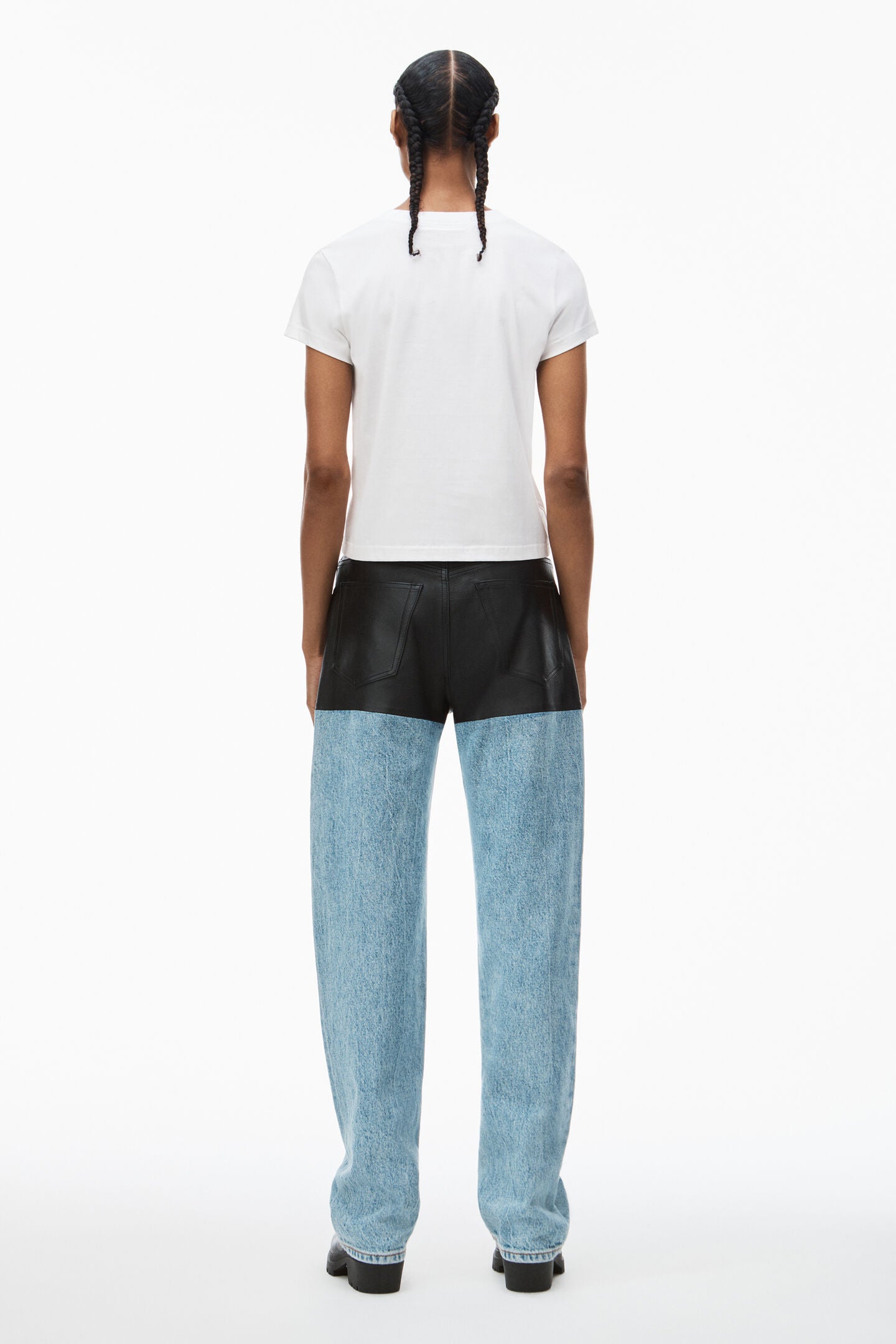 The Alexander Wang Essential Jsy Shrunk Tee W Puff Logo and Bound Neck in White available at The New Trend Australia