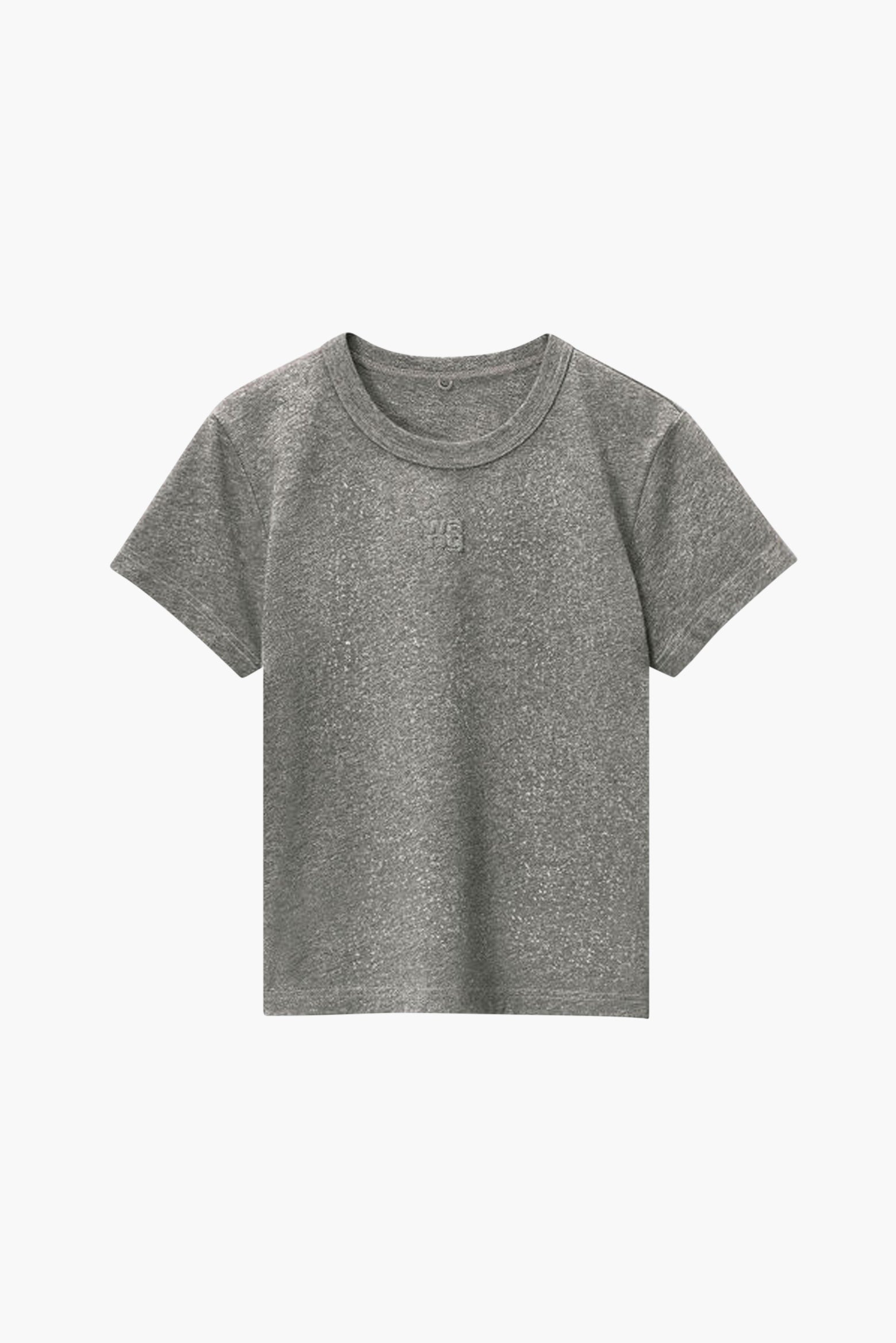 Alexander Wang Glitter Essential Jersey Shrunk Tee With Puff Logo in Sidewalk available at TNT The New Trend Australia.