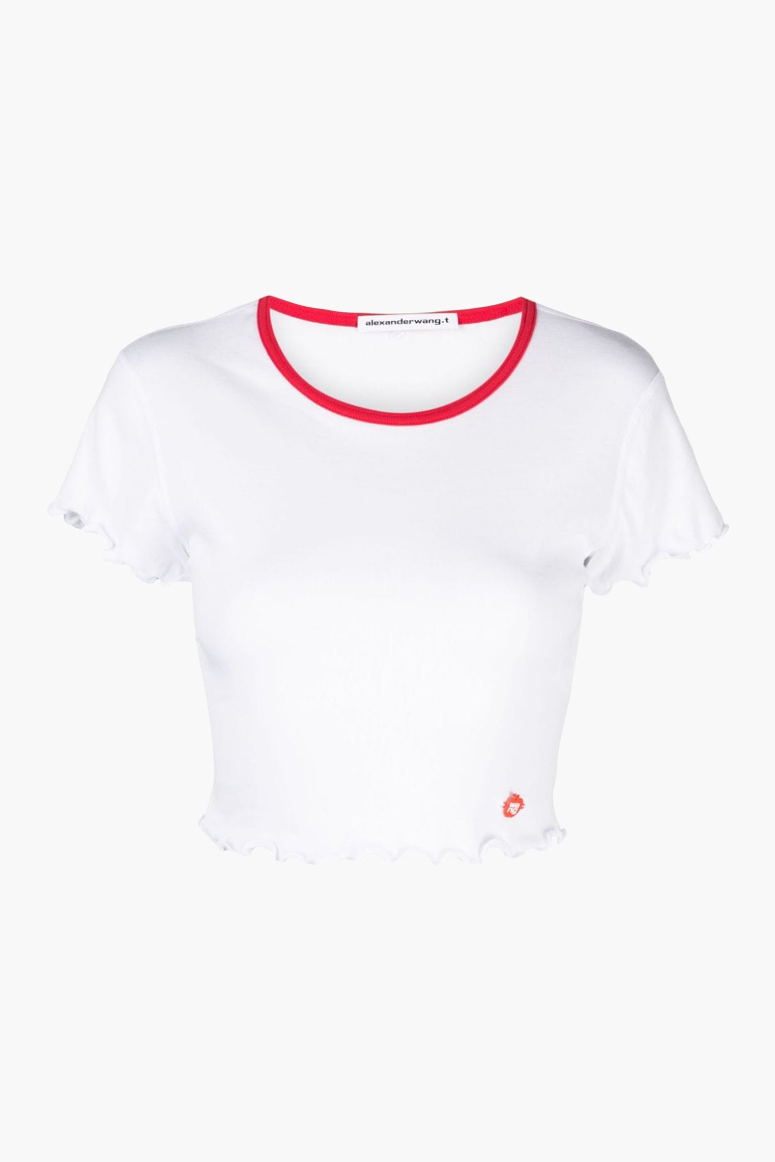 Alexander Wang Lettuce Hem Crew Neck Baby Tee in White available at The New Trend Australia