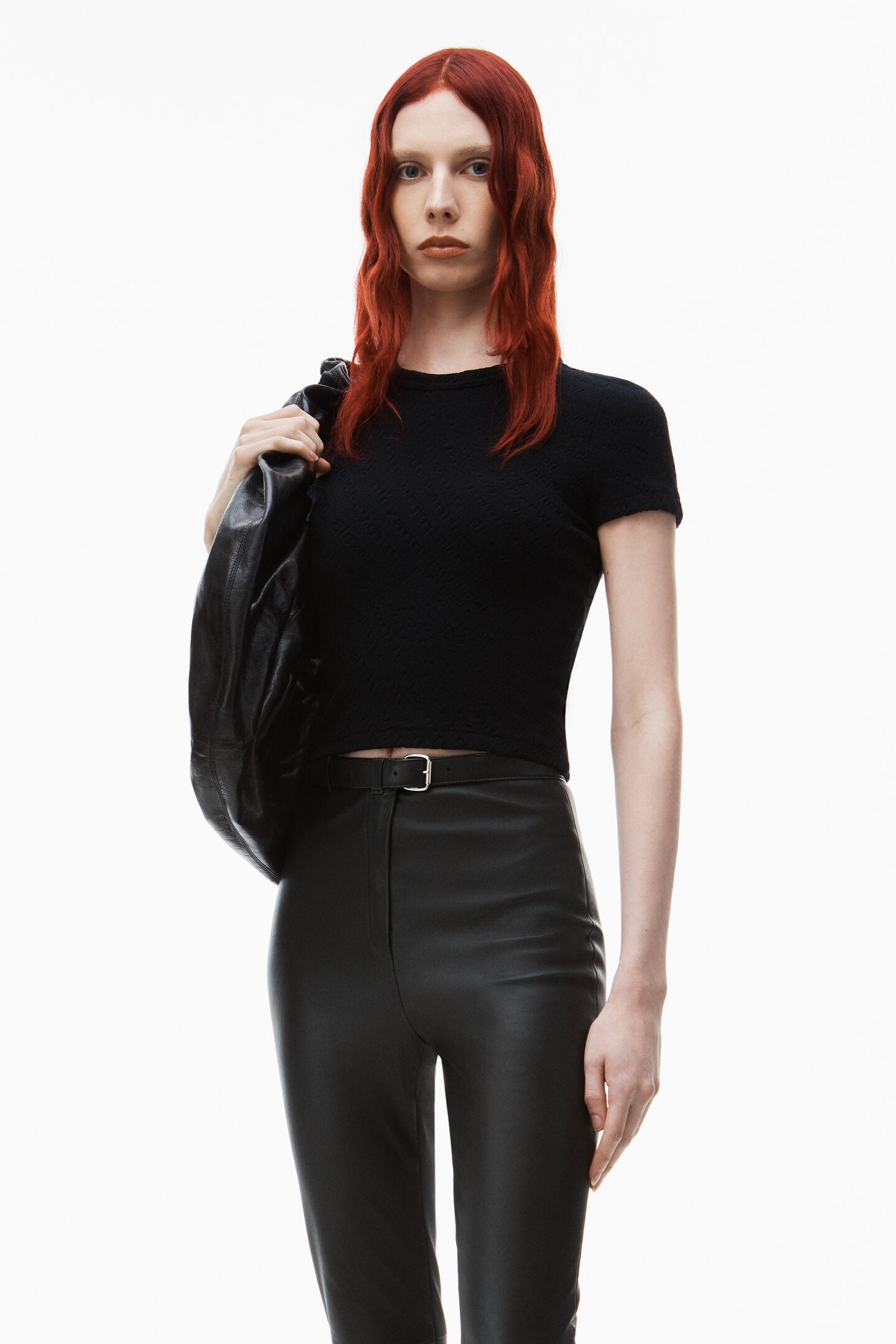 The Alexander Wang t Crew Neck Short Sleeve Baby Tee in Black available at The New Trend Australia