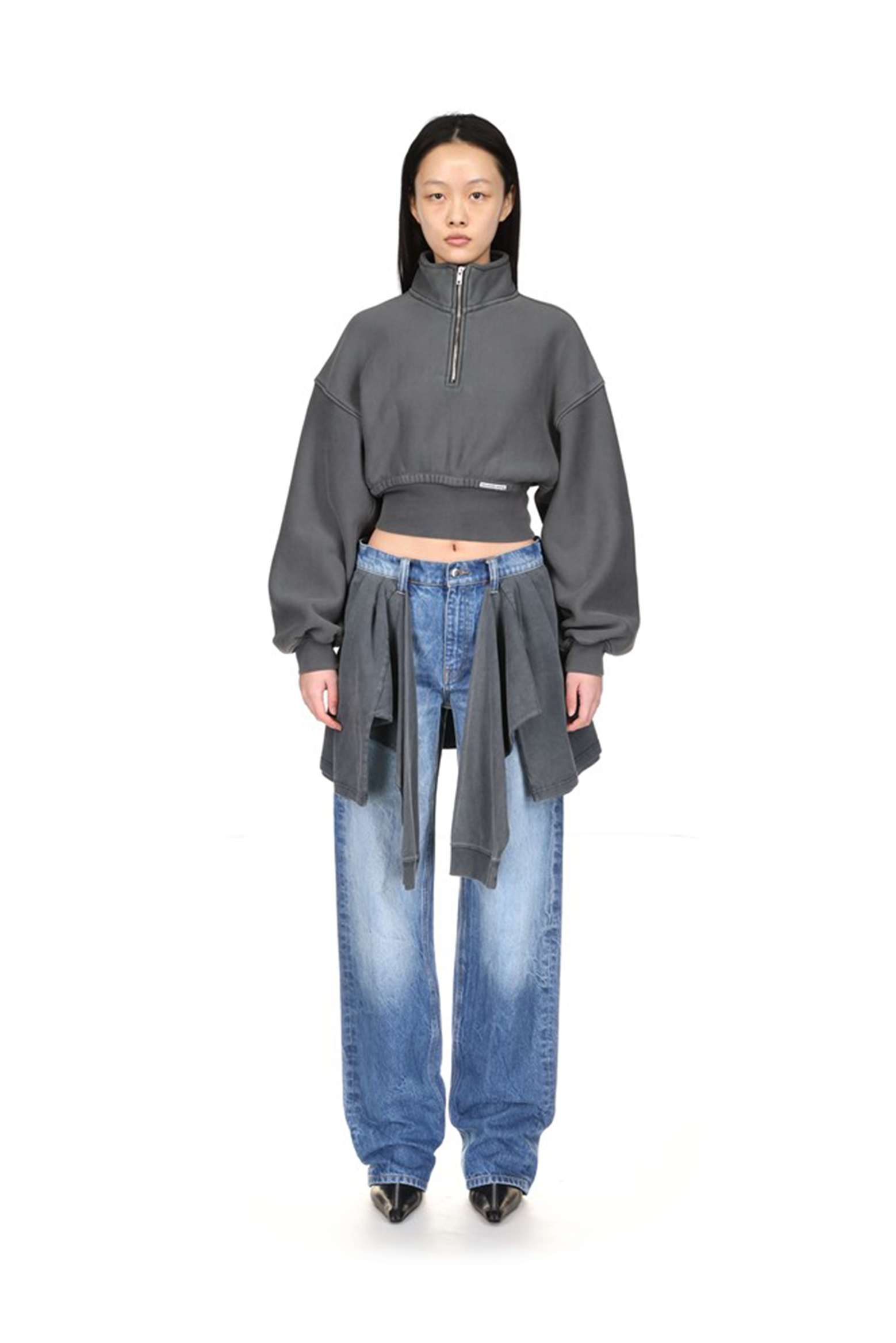 ALEXANDER WANG.T CROPPED HALF ZIP PULL OVER | THE NEW TREND