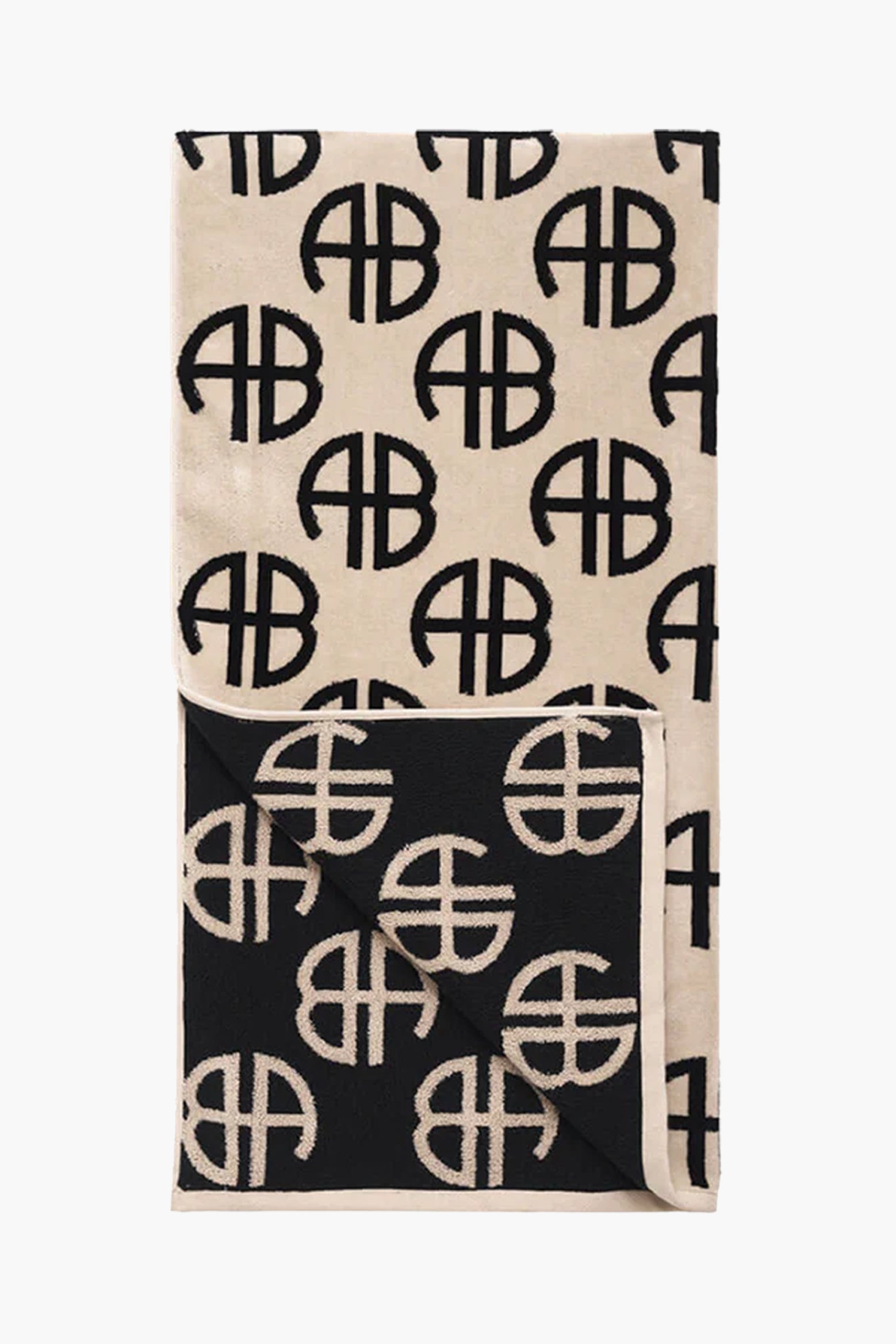 ANINE BING Bahia Towel in Beige Monogram TNT The New Trend