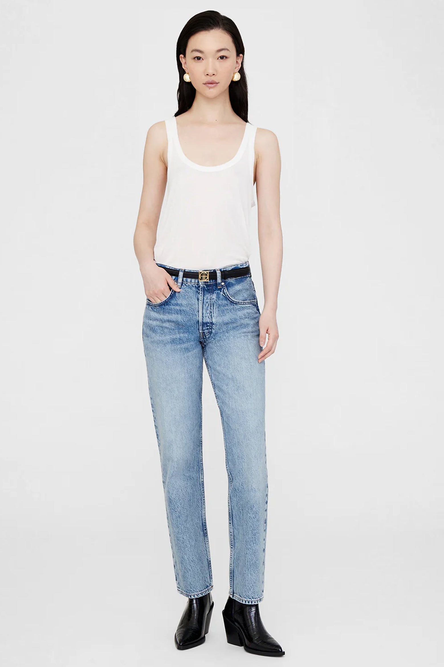 The Anine Bing Benson jean in Vintage Indigo available at The New Trend Australia