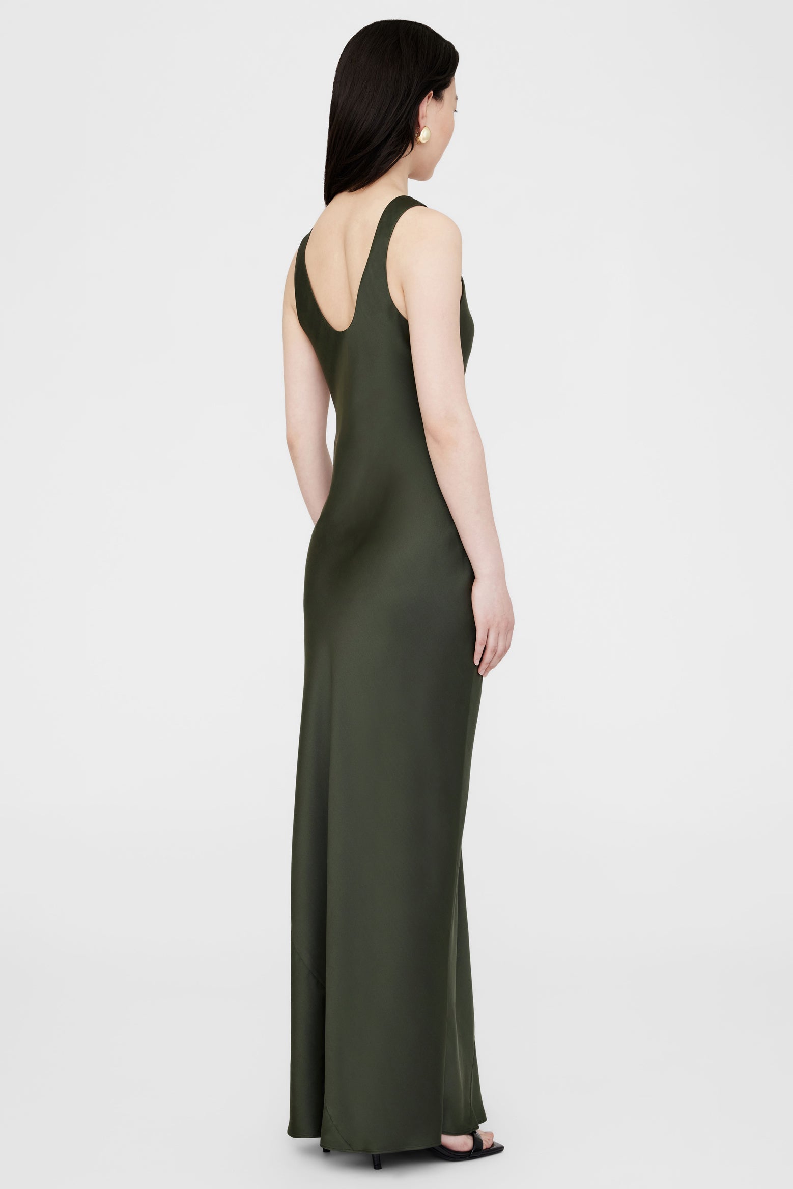 The Anine Bing Camille Dress in Dark Olive available at The New Trend Australia