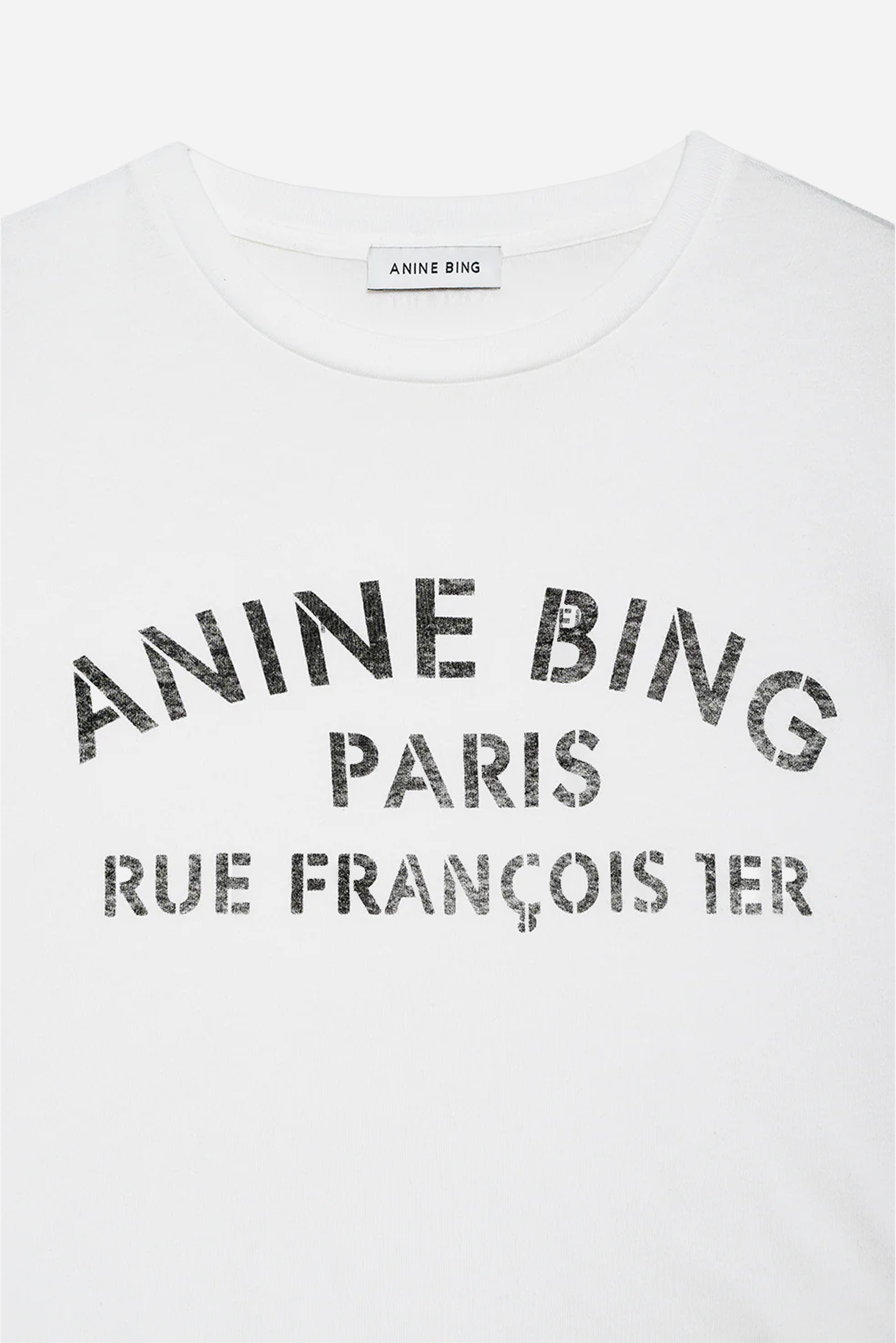 ANINE BING COHEN TEE PARIS STENCIL IN IVORY | THE NEW TREND