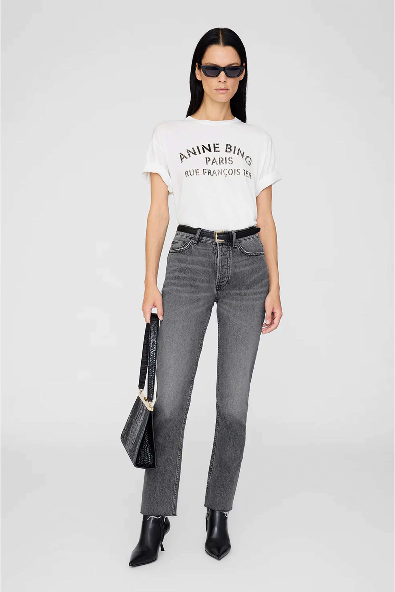 ANINE BING COHEN TEE PARIS STENCIL IN IVORY | THE NEW TREND