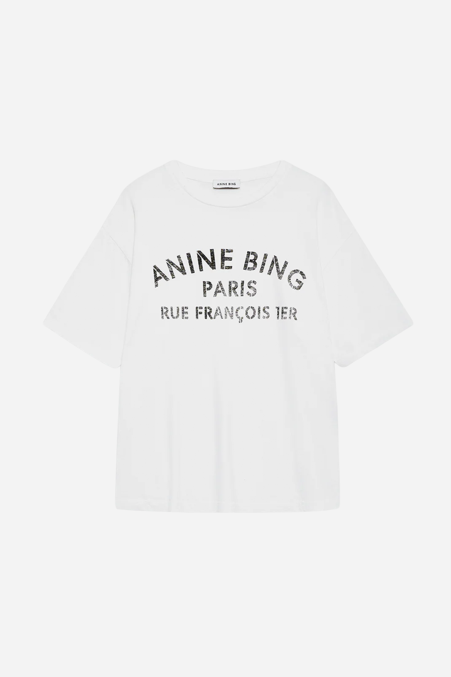 ANINE BING COHEN TEE PARIS STENCIL IN IVORY | THE NEW TREND