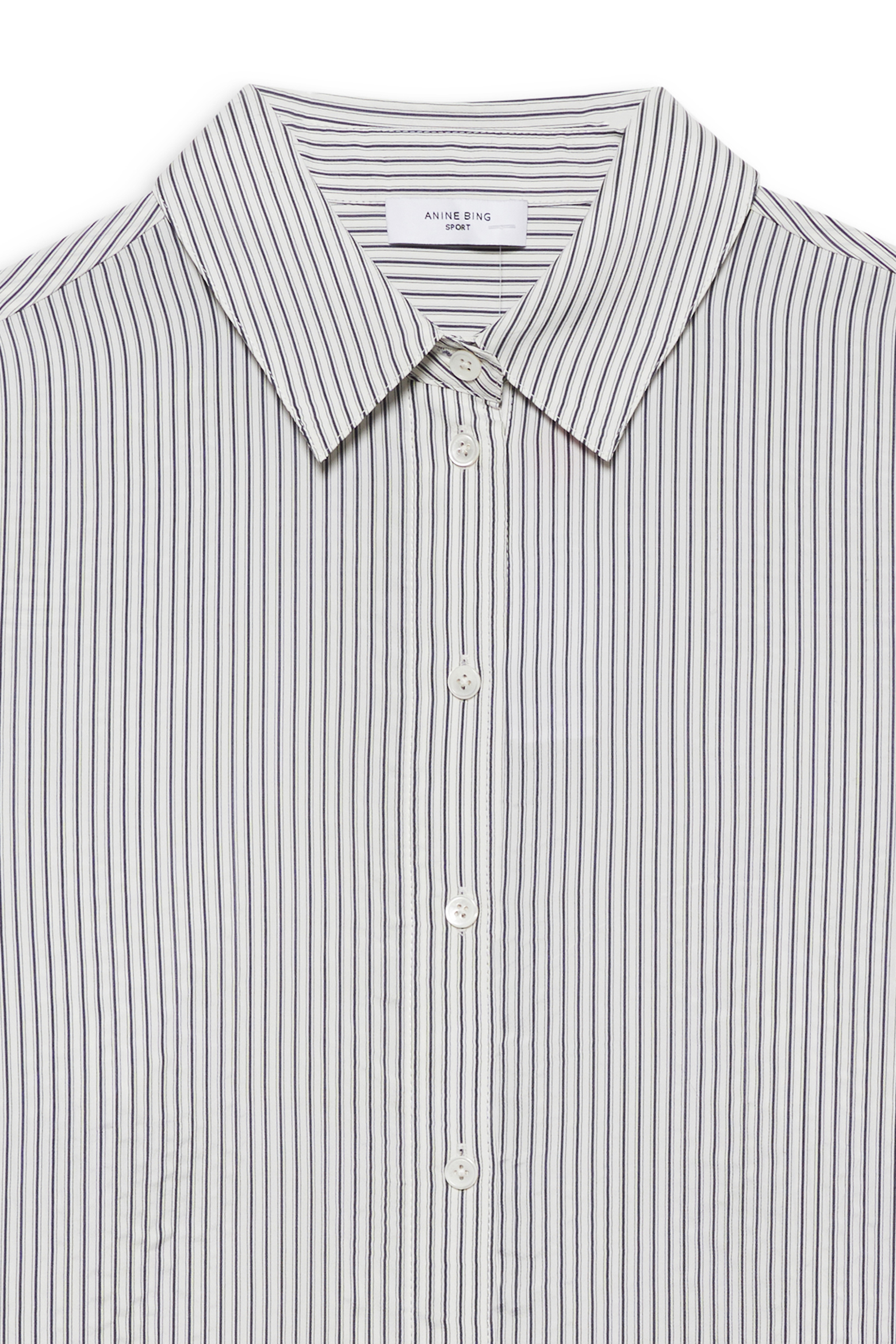 ANINE BING ESSIE SHIRT IN WHITE AND NAVY STRIPE | THE NEW TREND
