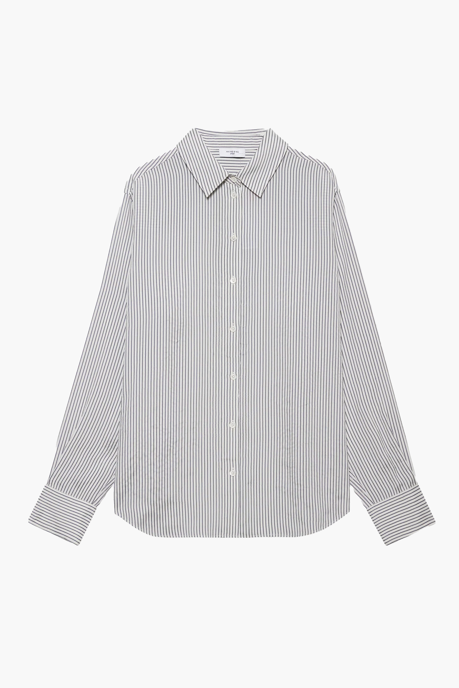 ANINE BING ESSIE SHIRT IN WHITE AND NAVY STRIPE | THE NEW TREND

