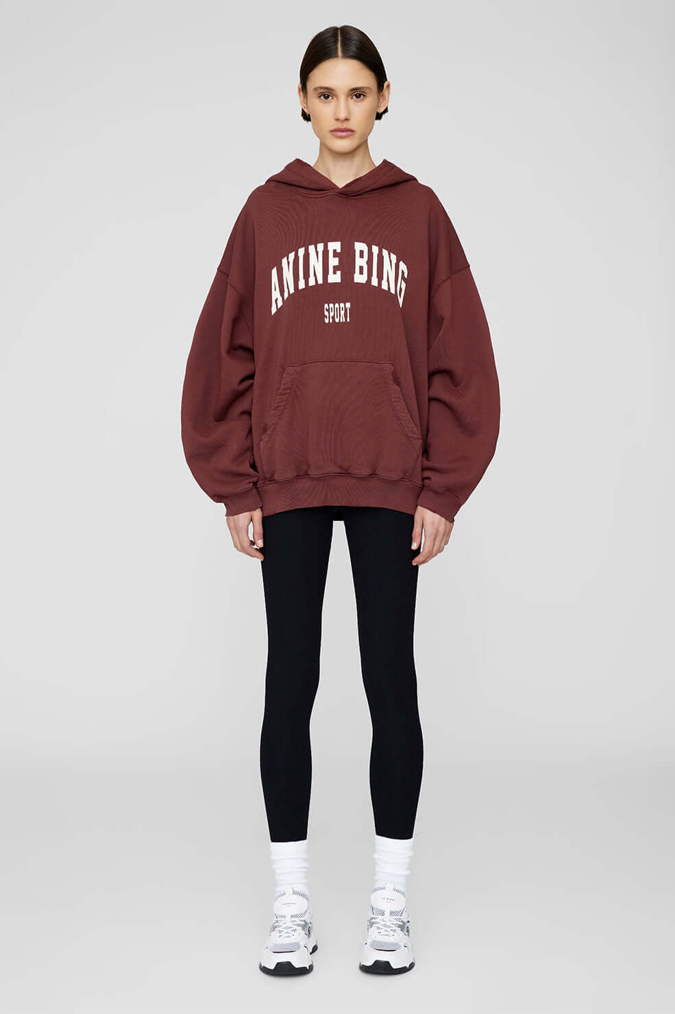 Anine Bing Harvey Sweatshirt in Dark Cherry available at TNT The New Trend Australia