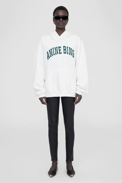 ANINE BING Harvey Sweatshirt in Ivory Dark Sage The New Trend