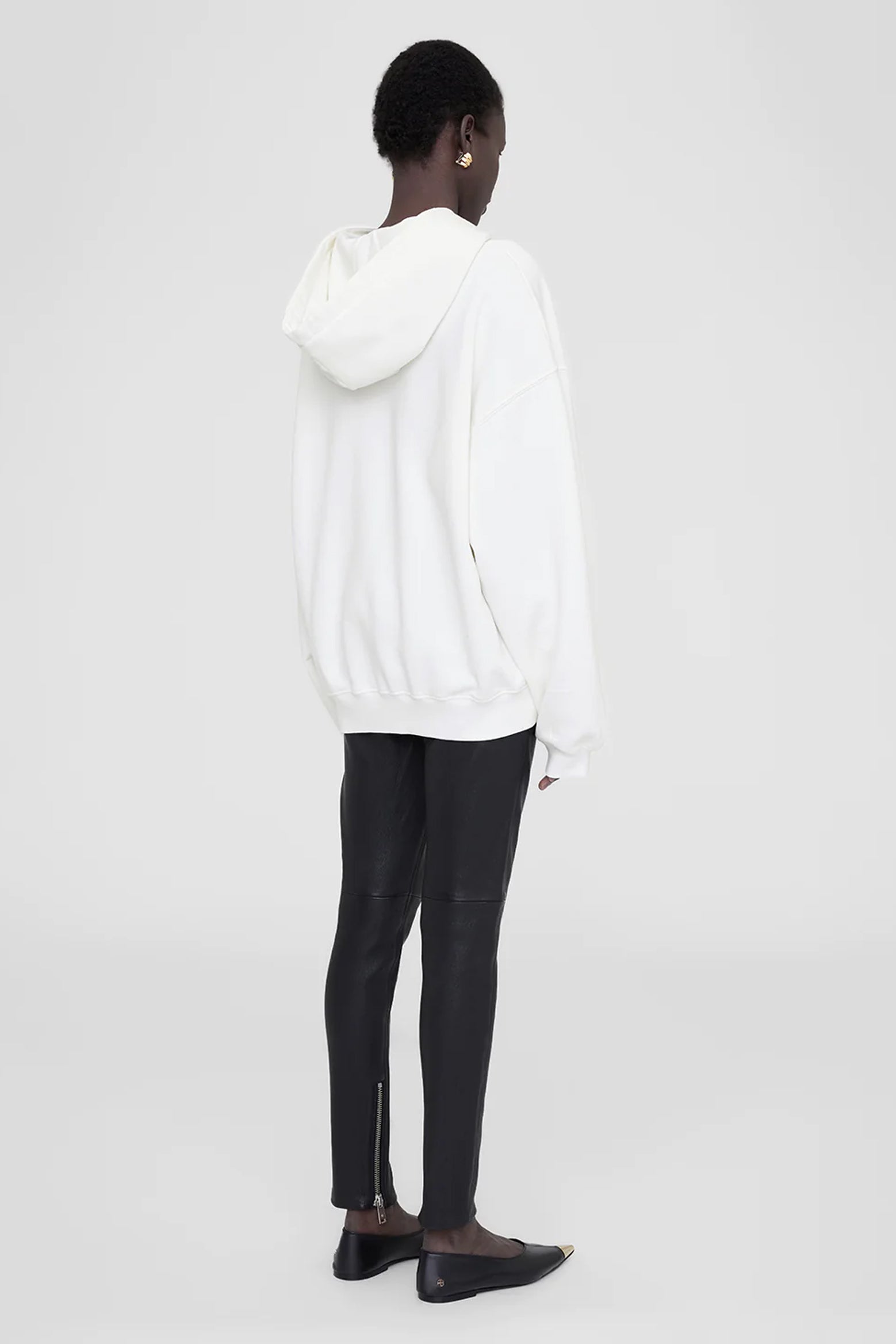 Anine Bing Harvey Sweatshirt in Ivory and Dark Sage available at The New Trend Australia.