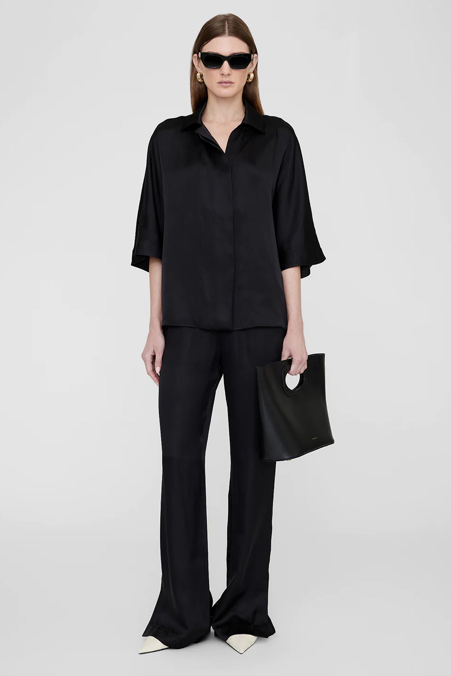 ANINE BING Julia Shirt in Black The New Trend