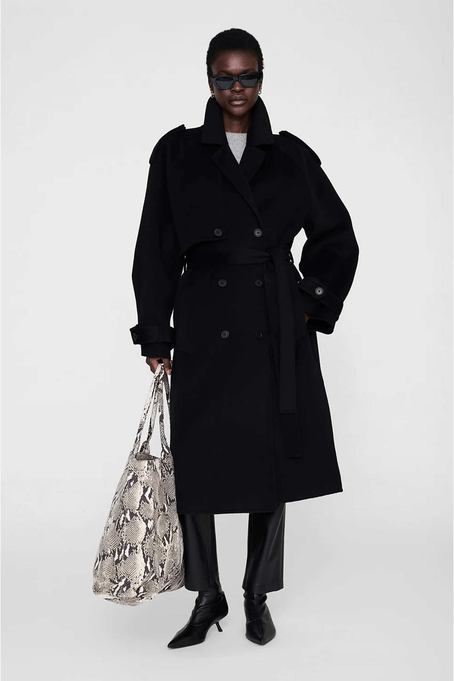 ANINE BING LEO CANVAS TOTE PYTHON | THE NEW TREND