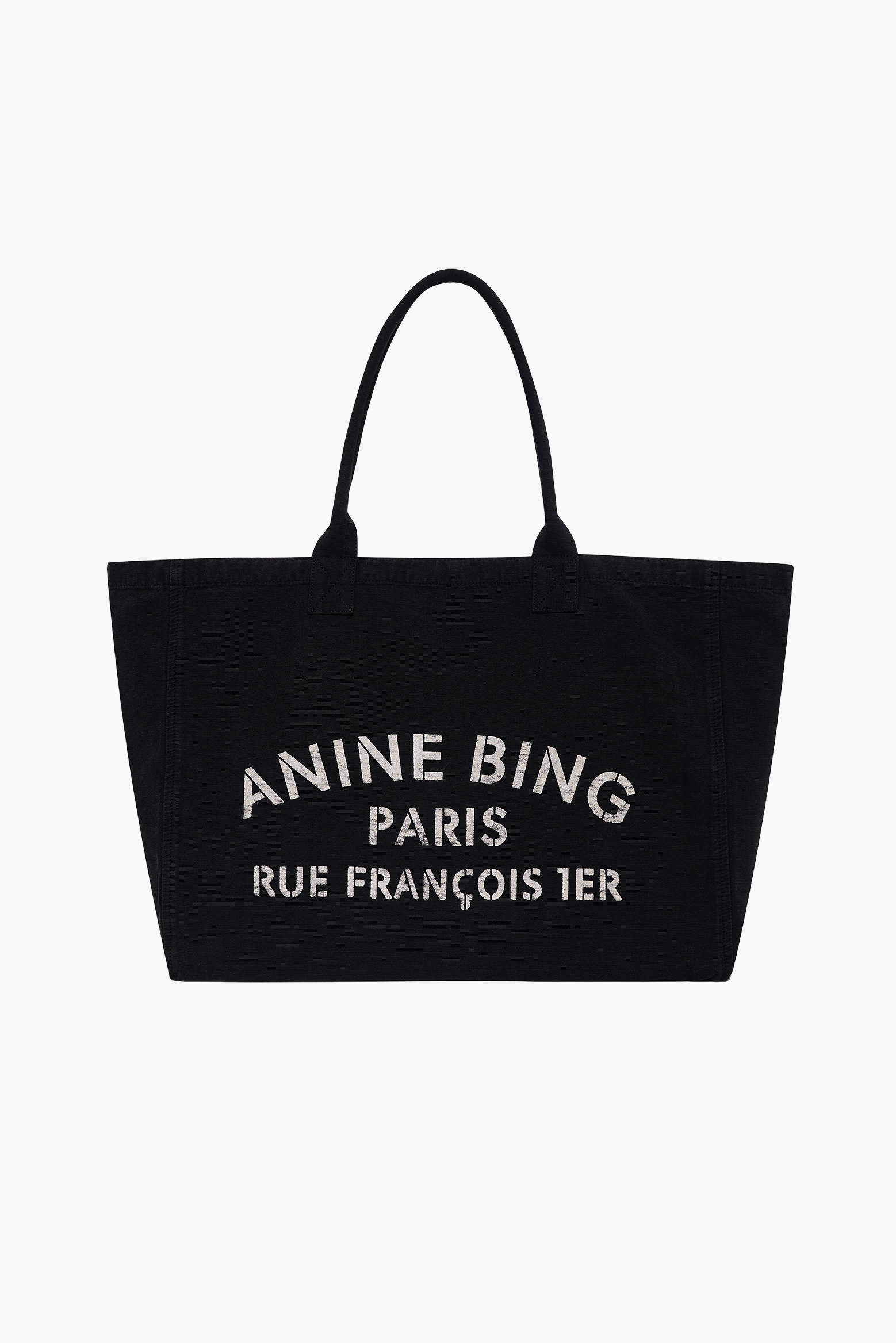 ANINE BING LEO CANVAS TOTE IN BLACK | THE NEW TREND