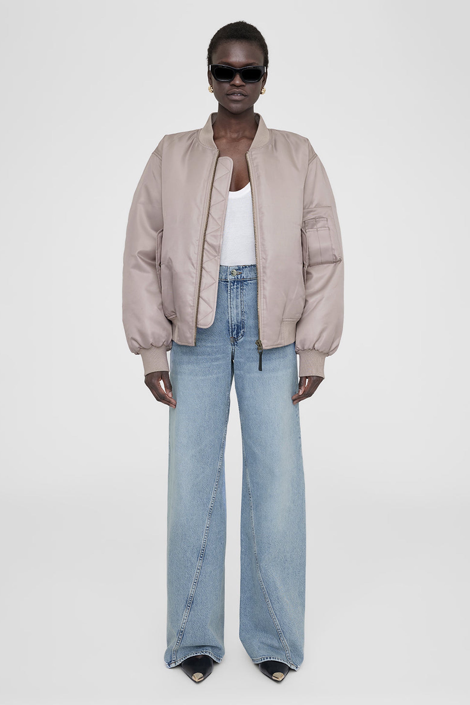 The Anine Bing Leon Bomber in Champagne available at The New Trend Australia