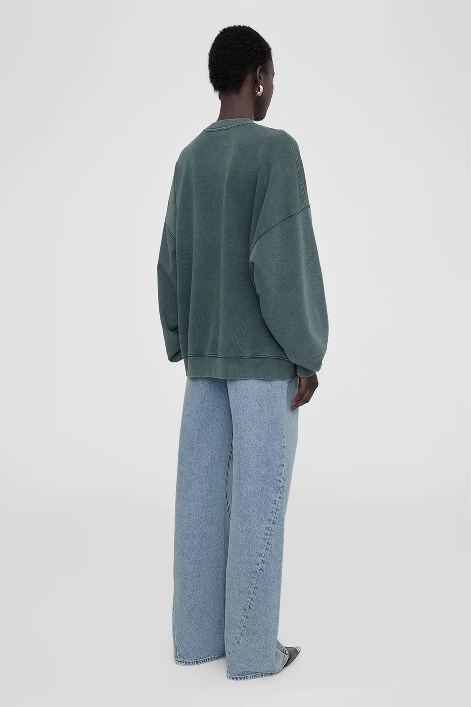 Anine Bing Miles Sweatshirt in Green available at The New Trend Australia.