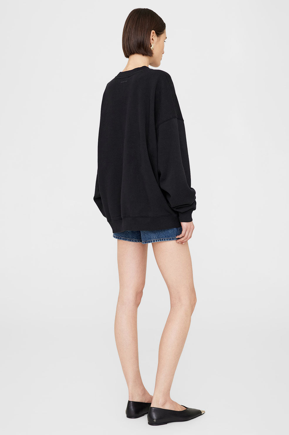 The Anine Bing Miles Sweatshirt Letterman in Black available at The New Trend Australia