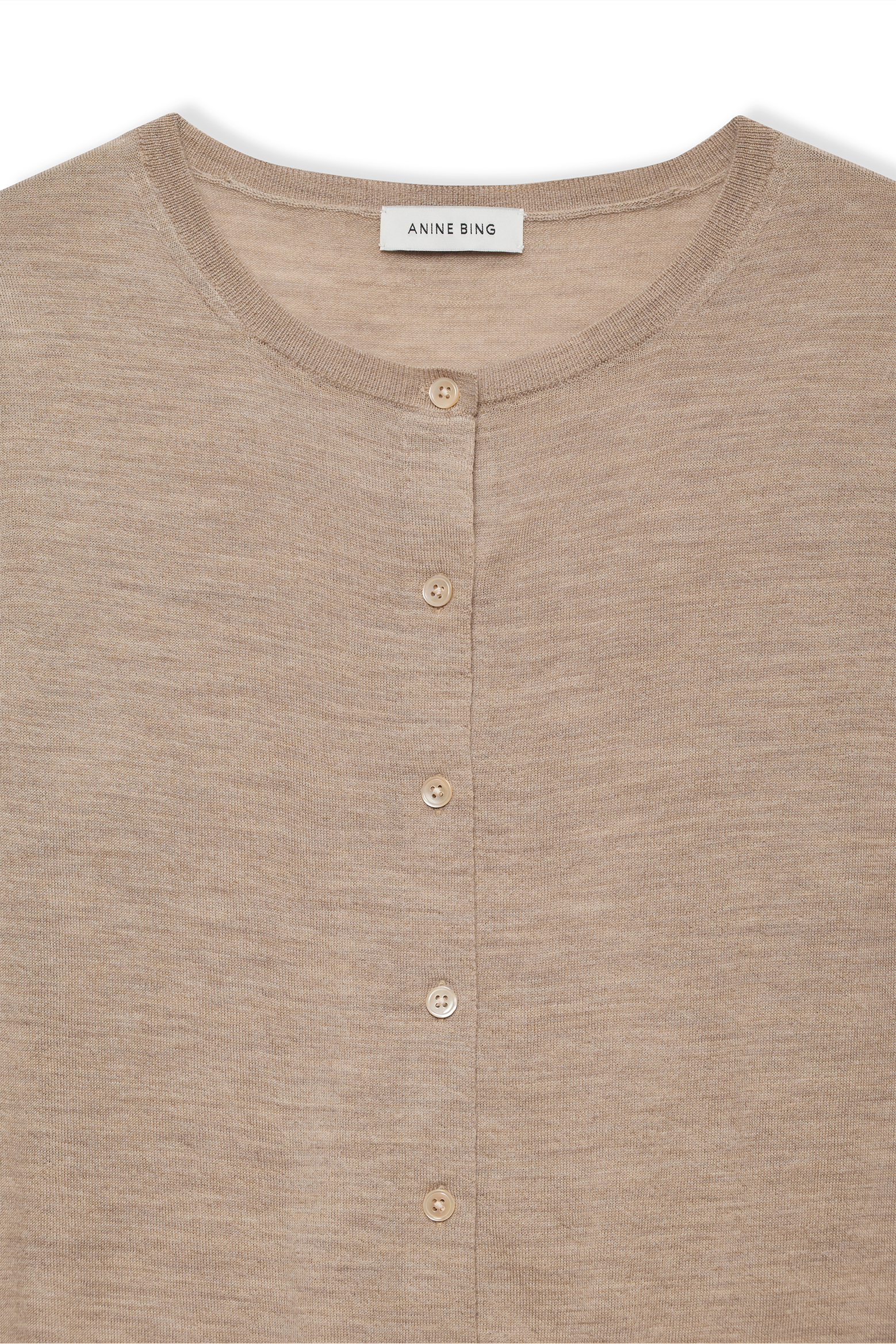 ANINE BING MONI CARDIGAN IN STONE MELANGE | THE NEW TREND