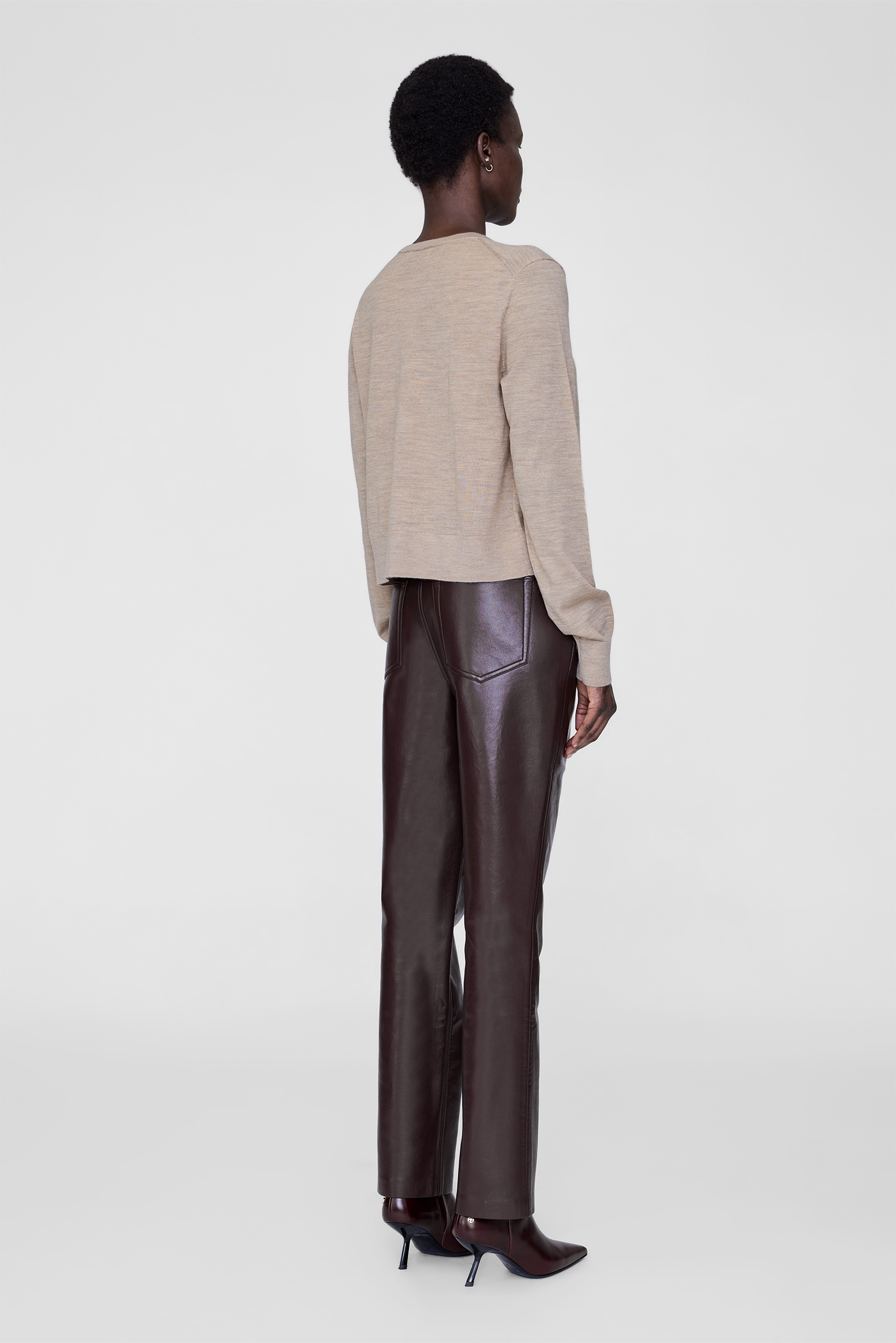 ANINE BING MONI CARDIGAN IN STONE MELANGE | THE NEW TREND