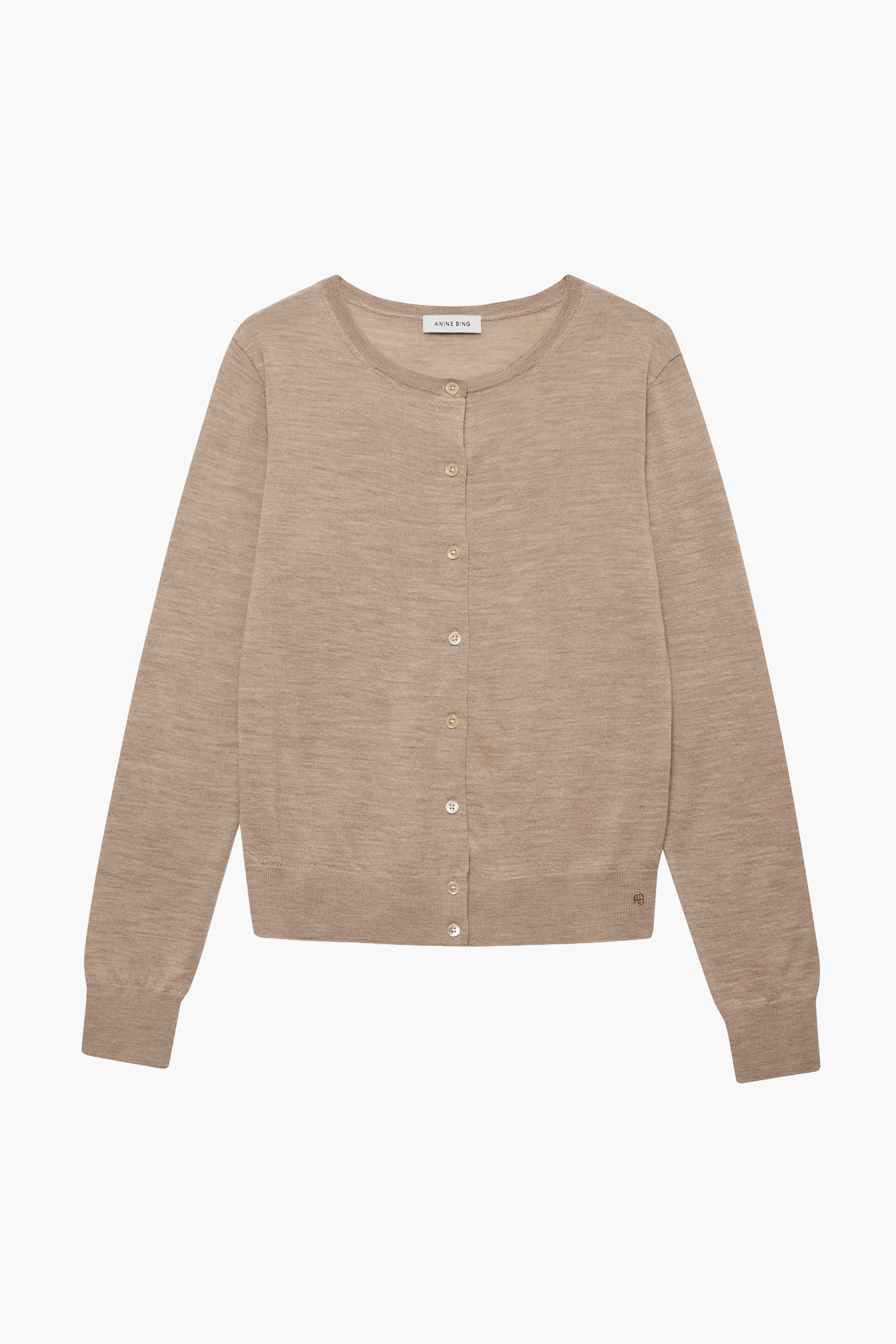 ANINE BING MONI CARDIGAN IN STONE MELANGE | THE NEW TREND