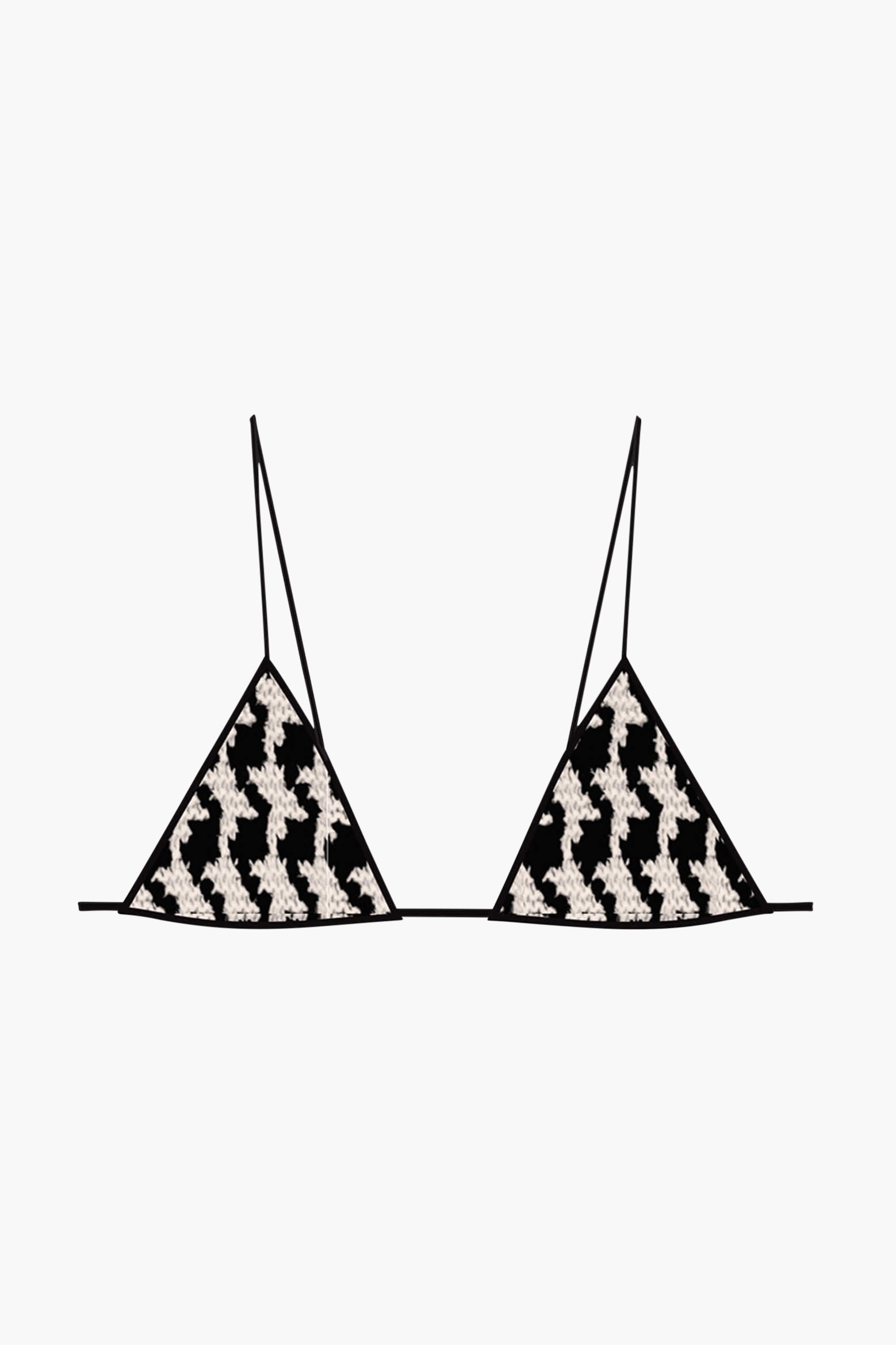 Anine Bing Omar Bra in Black and Cream Houndstooth available at TNT The New Trend Australia.