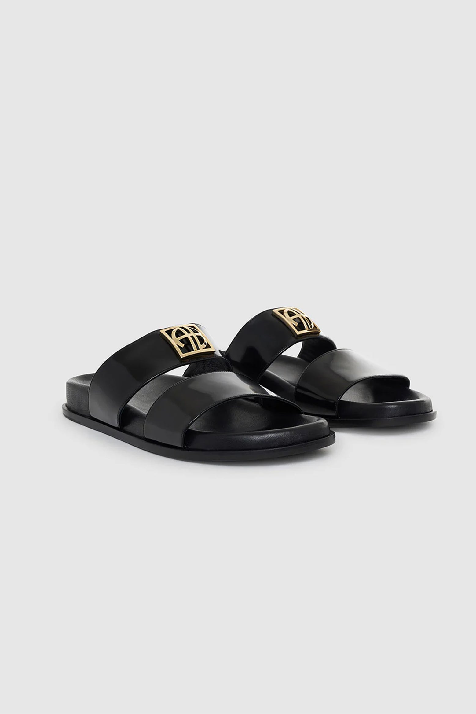 The Anine Bing Parker Slides Monogram in Black available at The New Trend Australia