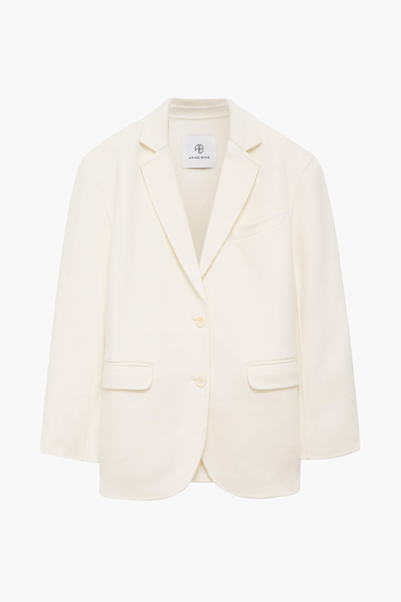 Anine Bing Quinn Blazer White Cashmere Blend TNT The New Trend