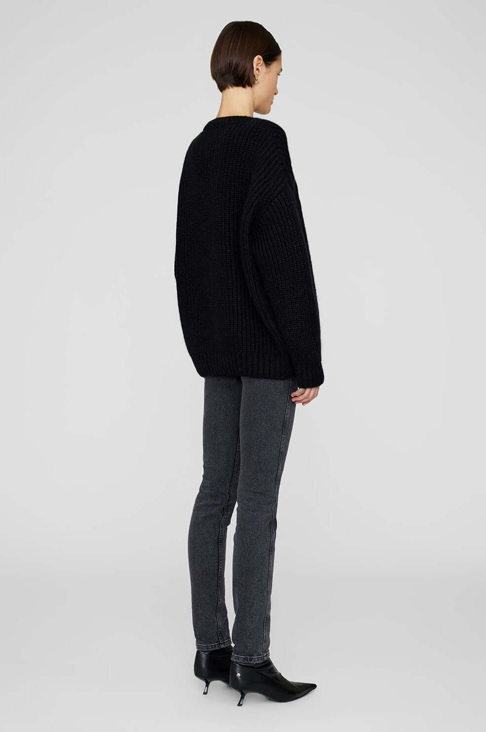 ANINE BING Sydney Crew Sweater in Black The New Trend