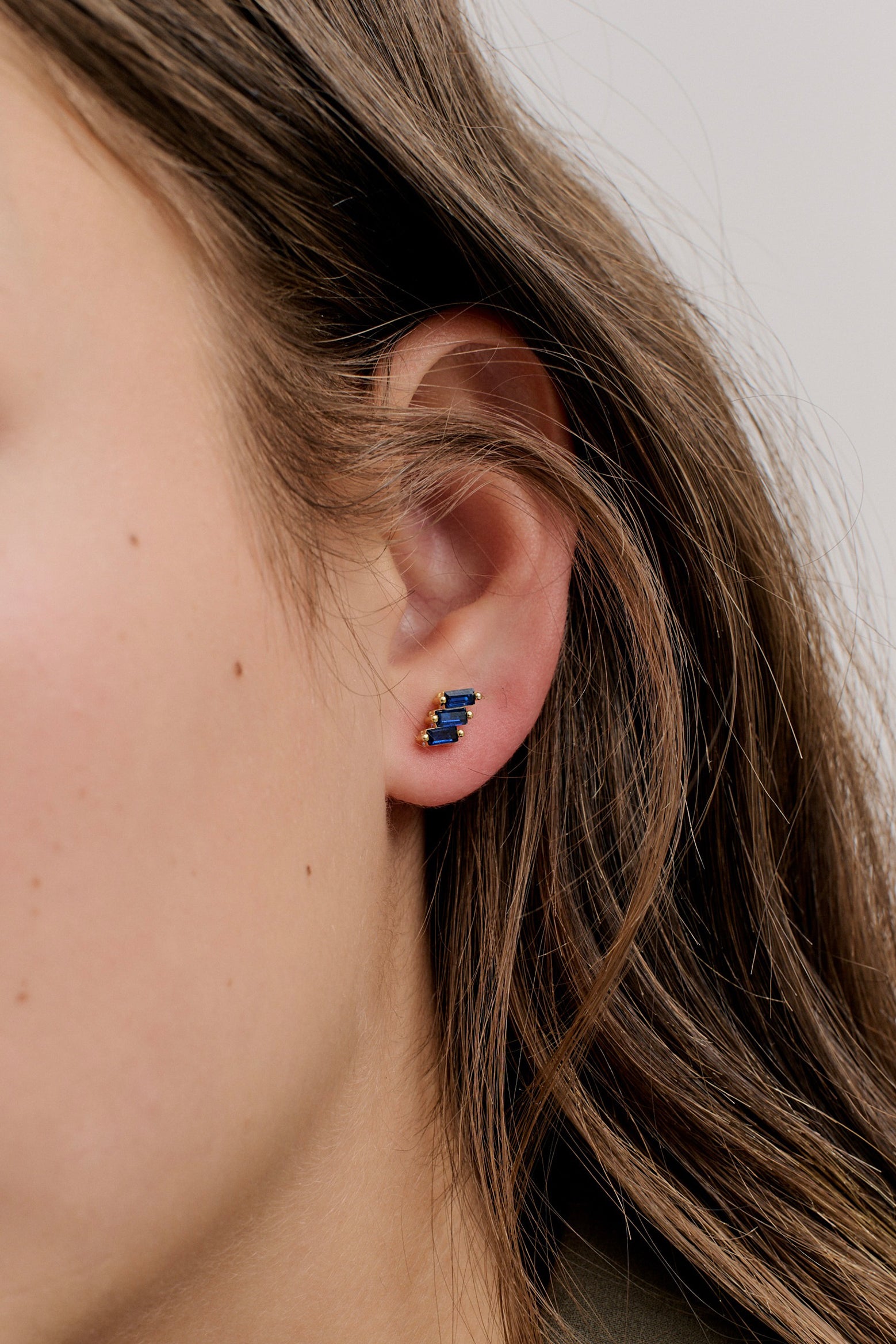 The Anna Rossi Bleu Stud Earrings in Gold available at The New Trend Australia