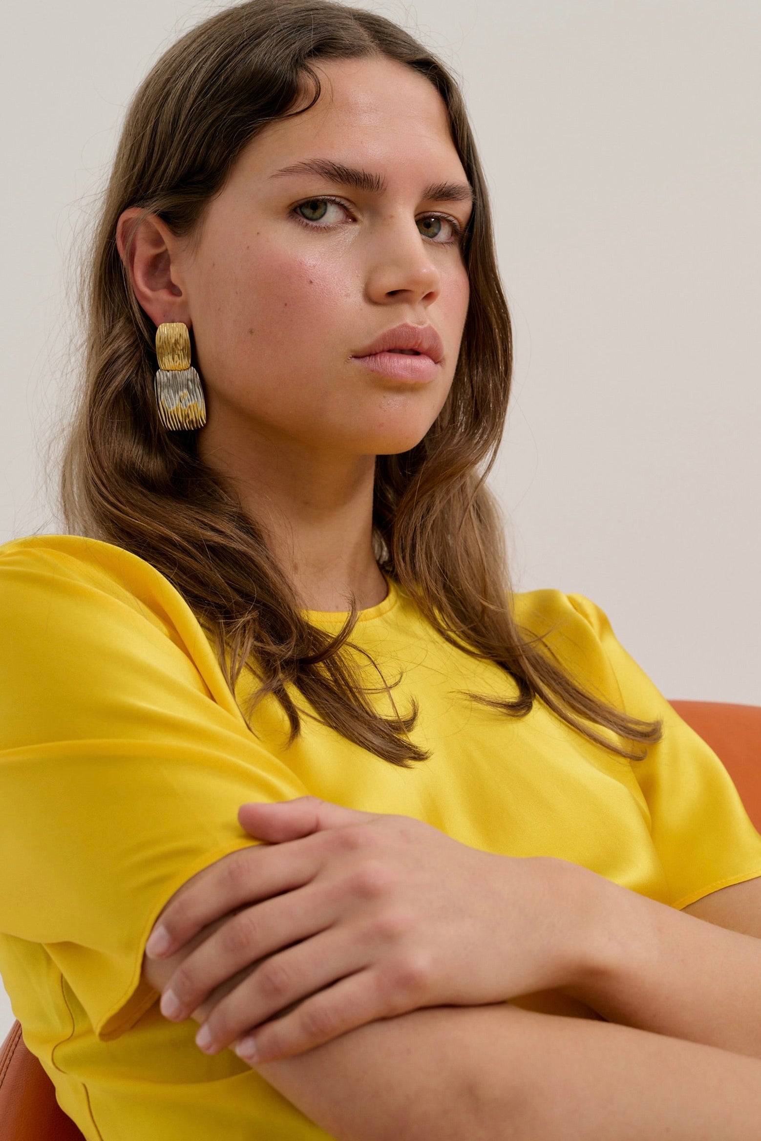 The Anna Rossi Downtown Earring in Gold Gunmetal available at The New Trend Australia