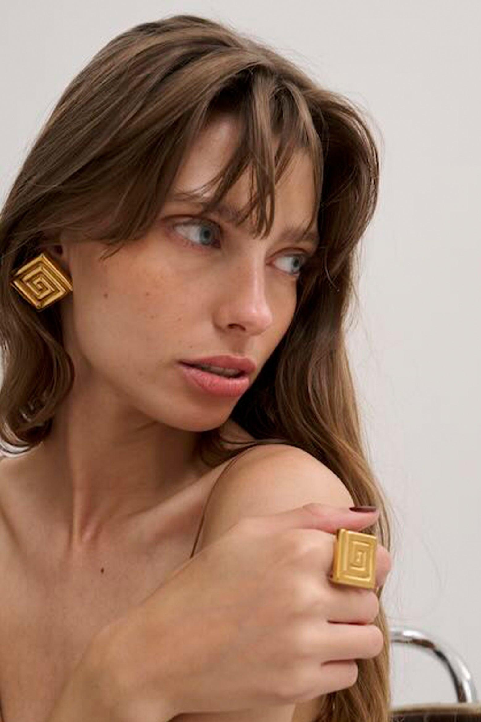 Anna Rossi Labyrinth Earrings in Gold available at The New Trend Australia.