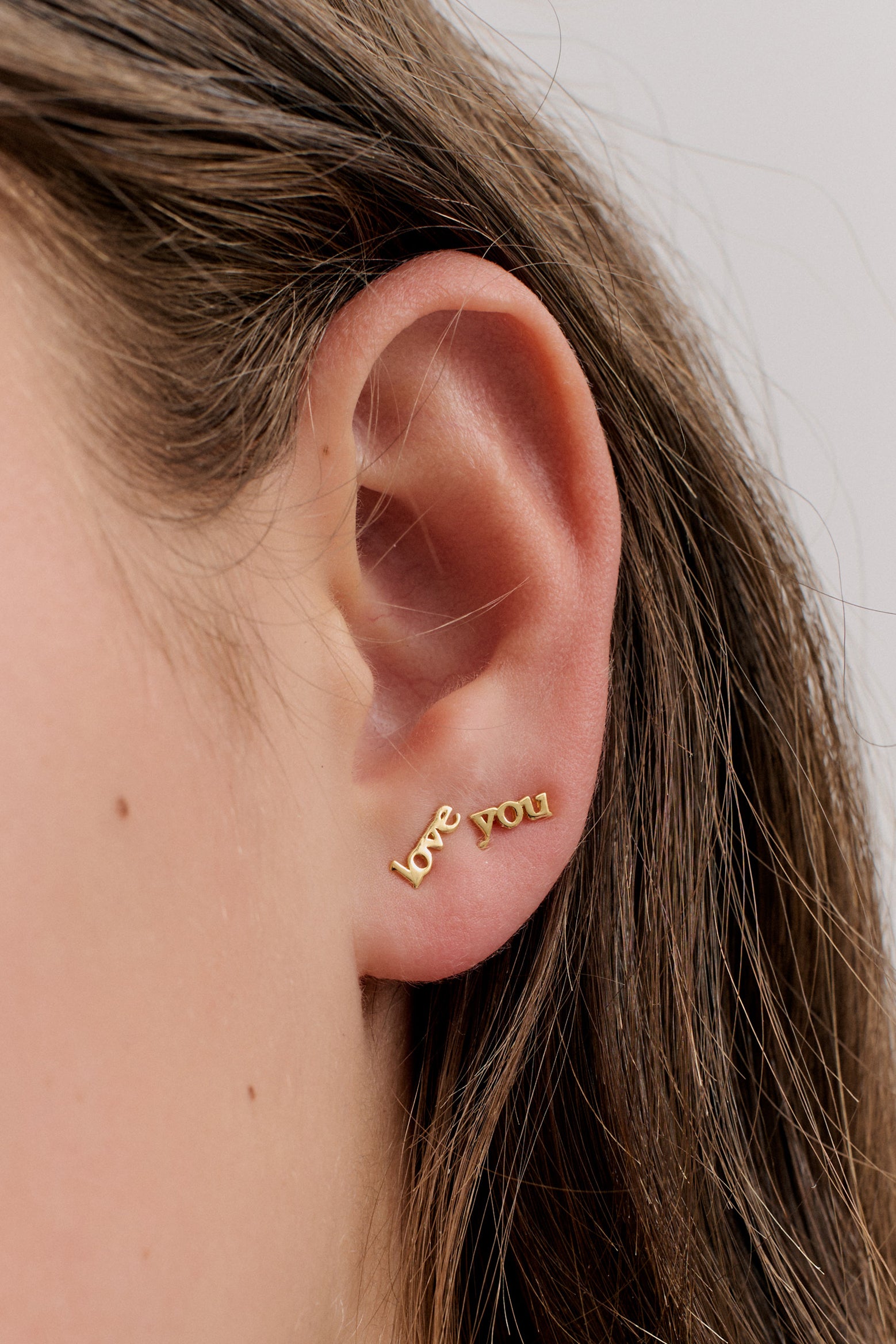 The Anna Rossi Love You Studs in Gold available from The New Trend Australia